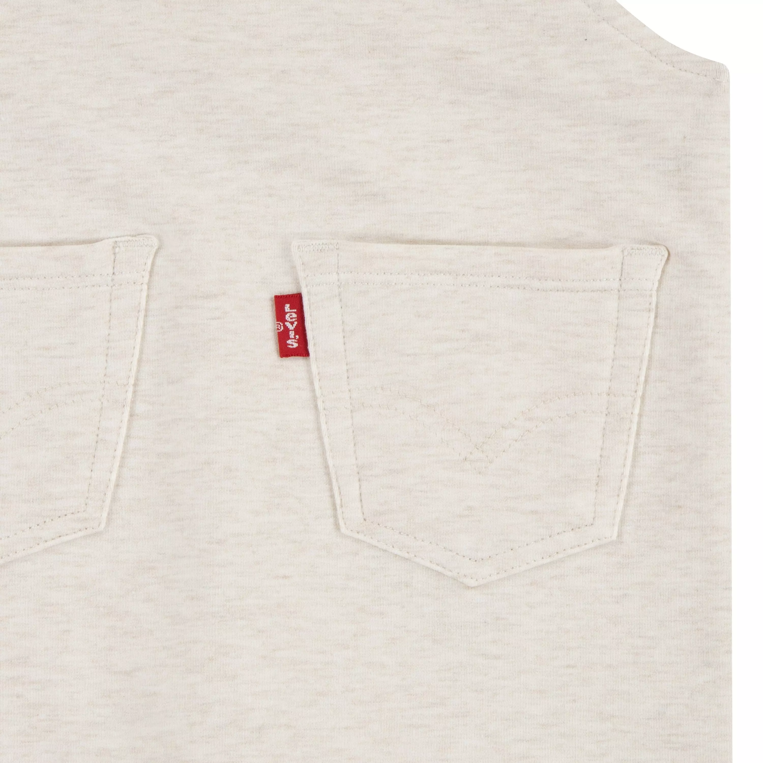 Levi's Front Arcuate Baby Boys' Heather Oatmeal Pocket Overalls - OATMEAL HEATHER