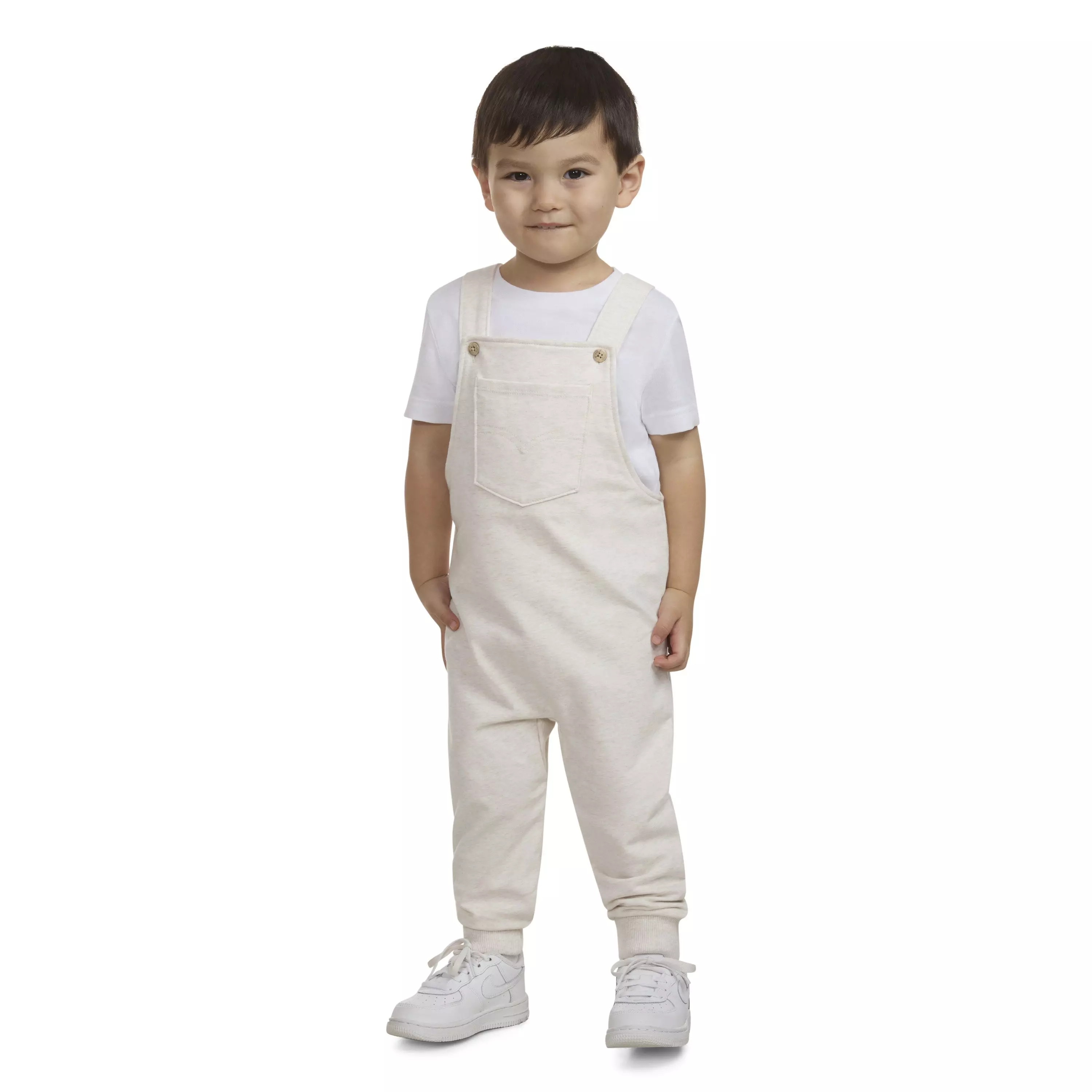 Levi's Front Arcuate Toddler Boys' Heather Oatmeal Pocket Overalls - OATMEAL HEATHER