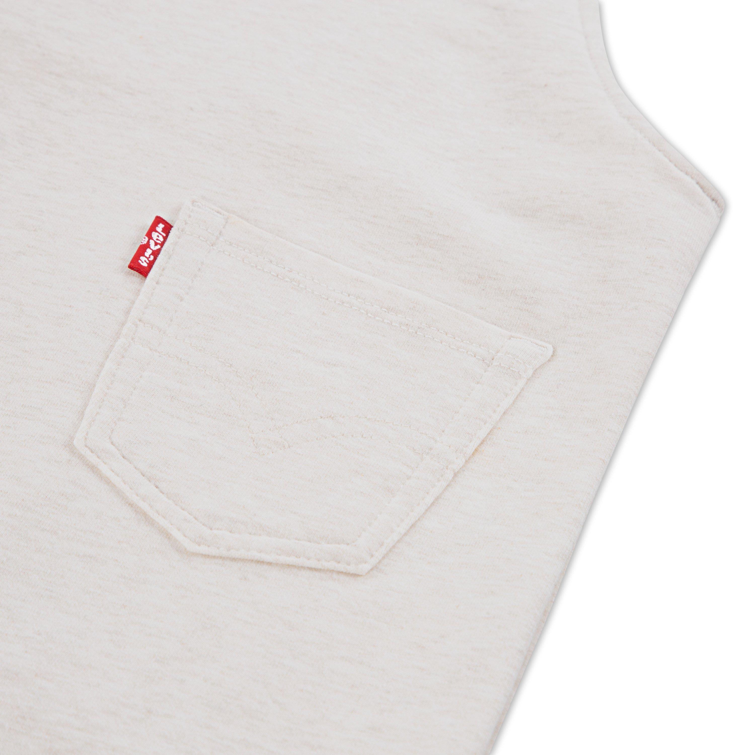 Levi's Front Arcuate Toddler Boys' Heather Oatmeal Pocket Overalls - OATMEAL HEATHER Thumbnail View 4