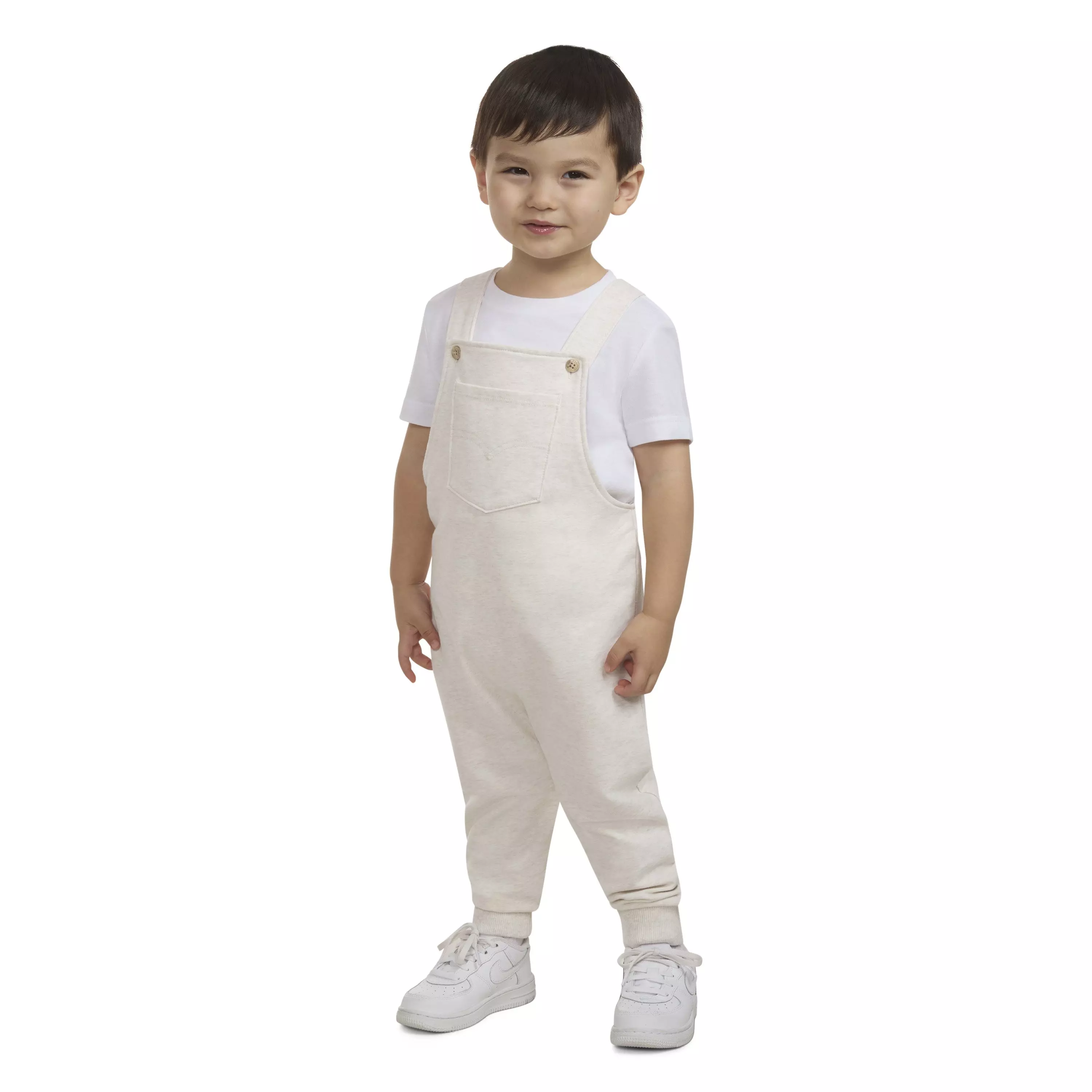 Levi's Front Arcuate Toddler Boys' Heather Oatmeal Pocket Overalls - OATMEAL HEATHER