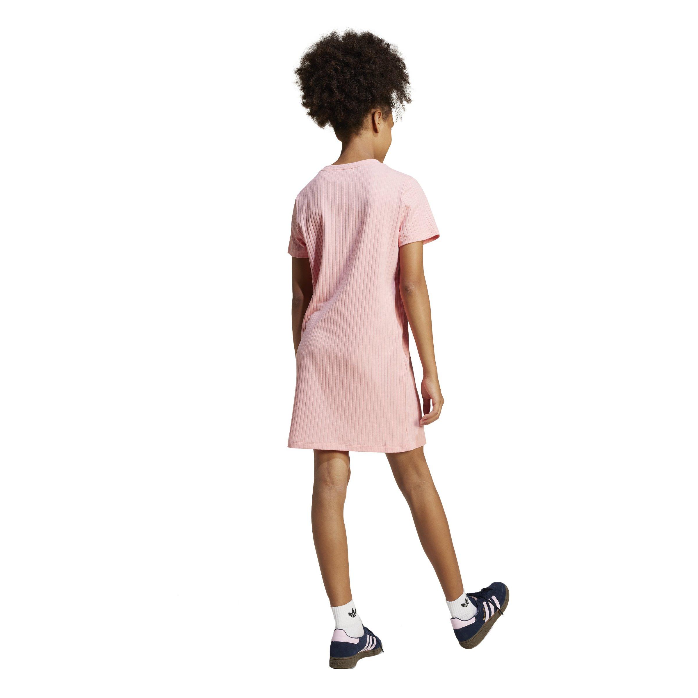 adidas Originals Essentials Ribbed Big Girls' Pink Dress