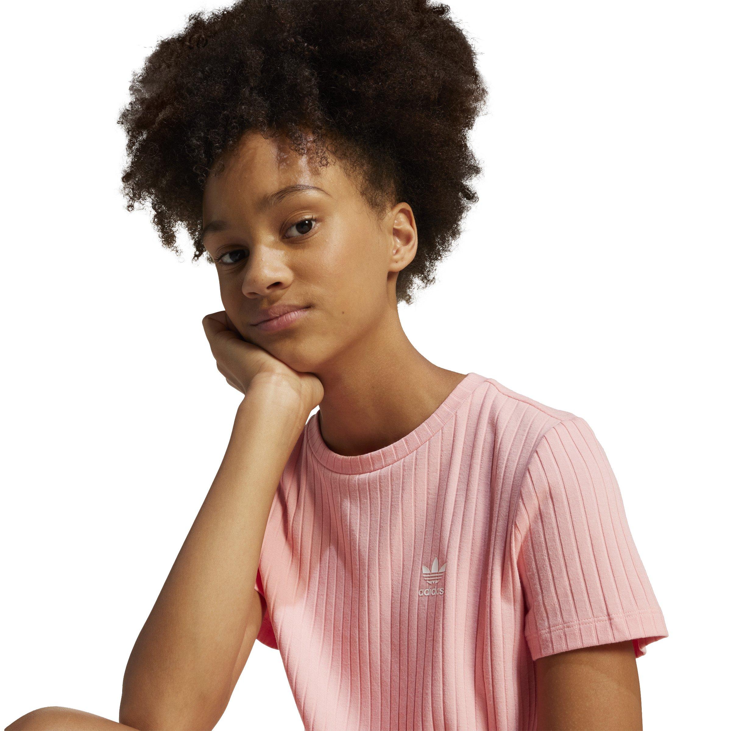 adidas Originals Essentials Ribbed Big Girls' Pink Dress