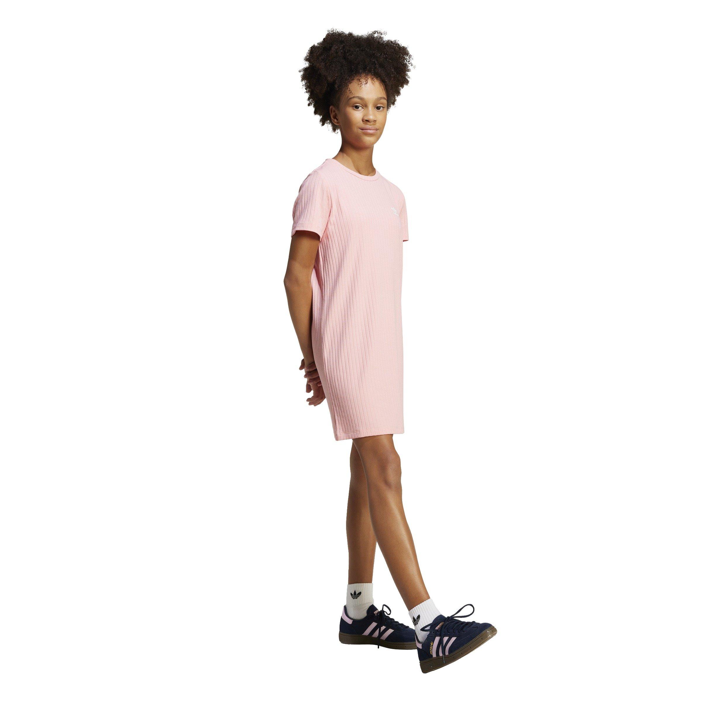 adidas Originals Essentials Ribbed Big Girls' Pink Dress