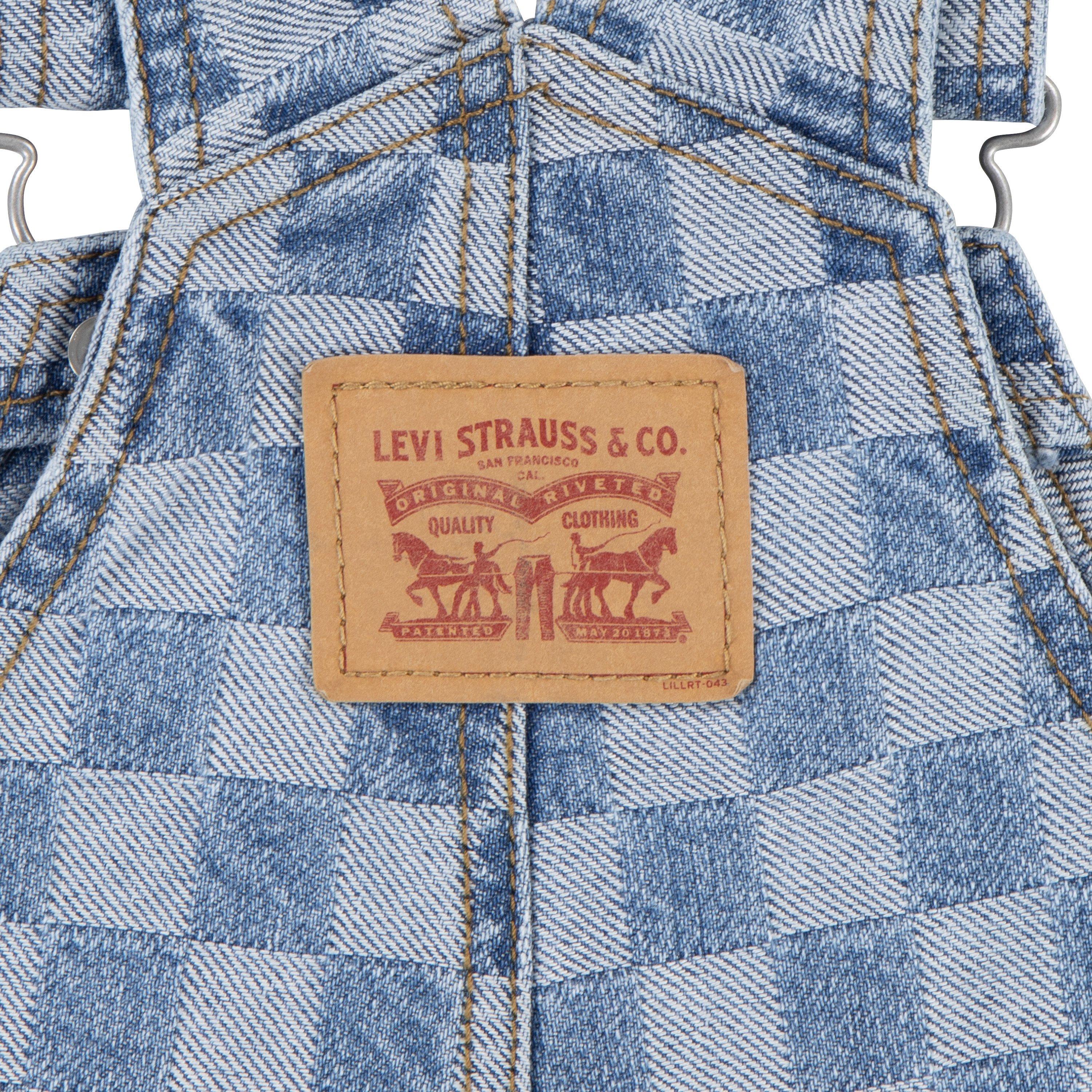 Levi's Baby Boys' Checkerboard Textured Denim Overalls - CHECKERBOARD Thumbnail View 4