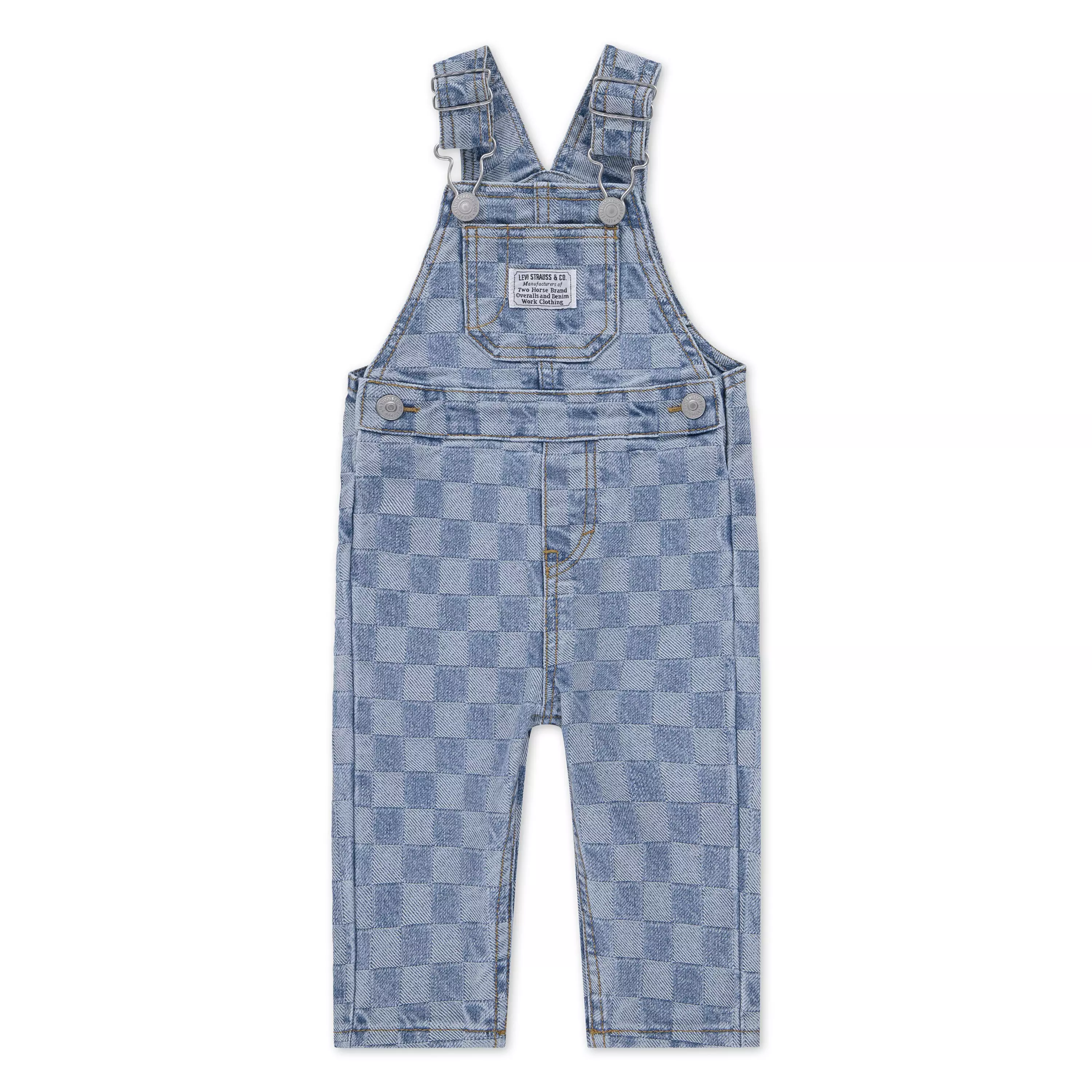 Levi's Textured Infant Boys' Checkerboard Denim Overalls - CHECKERBOARD