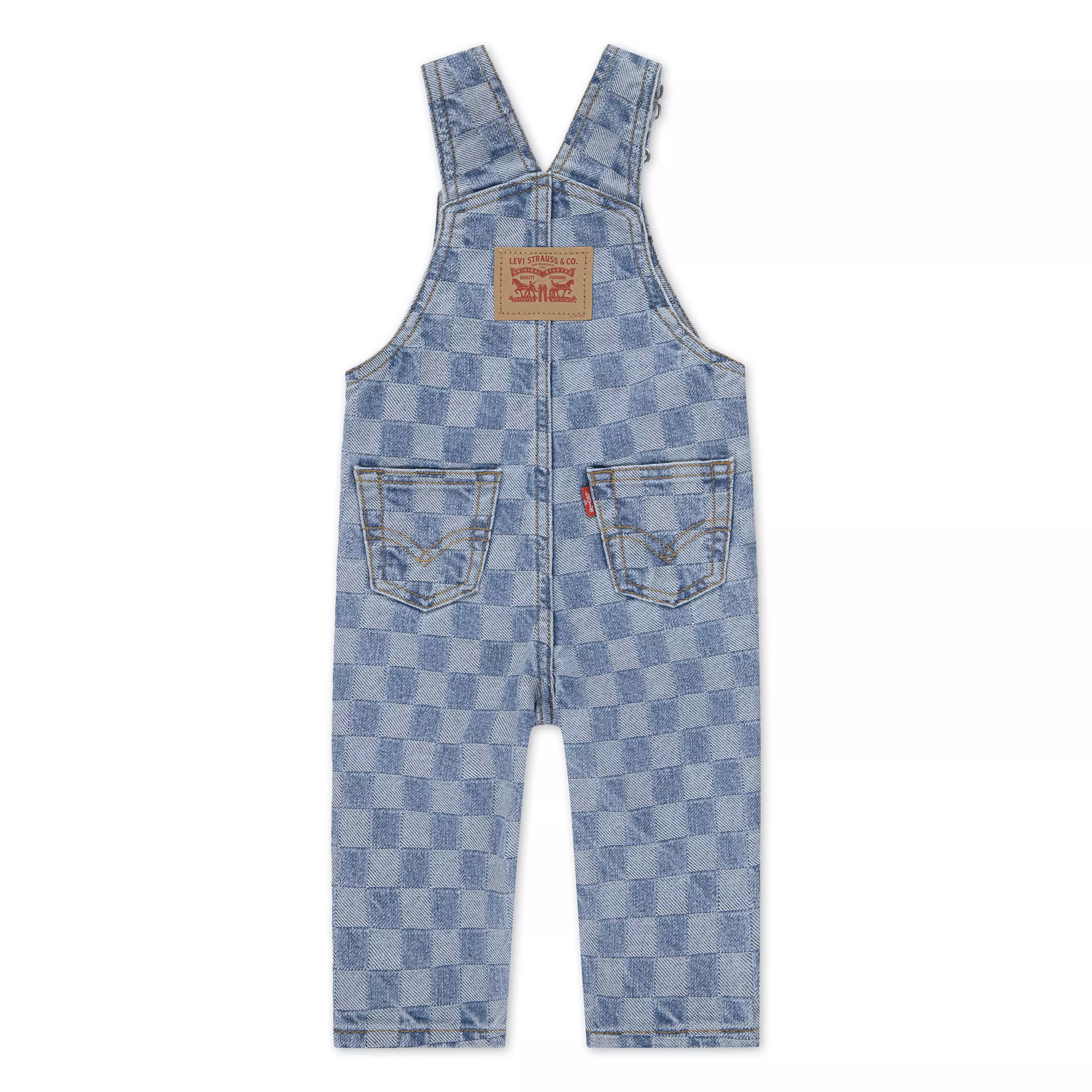 Levi's Infant Boys' Textured Checkerboard Denim Overalls - CHECKERBOARD