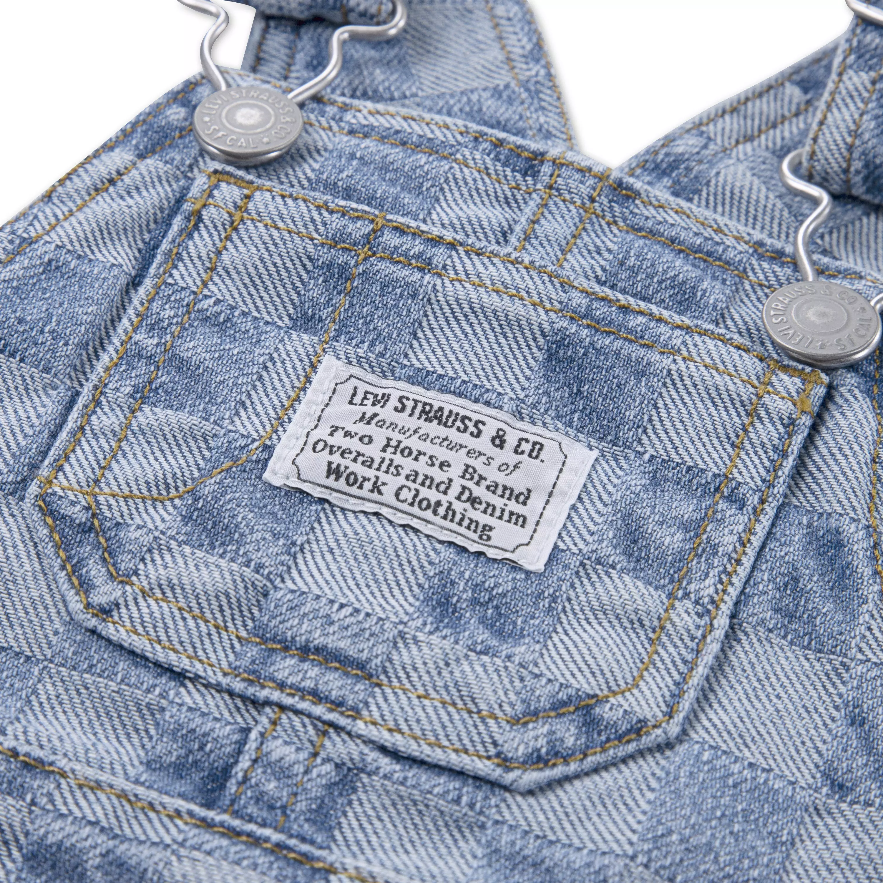 Levi's Textured Infant Boys' Checkerboard Denim Overalls - CHECKERBOARD