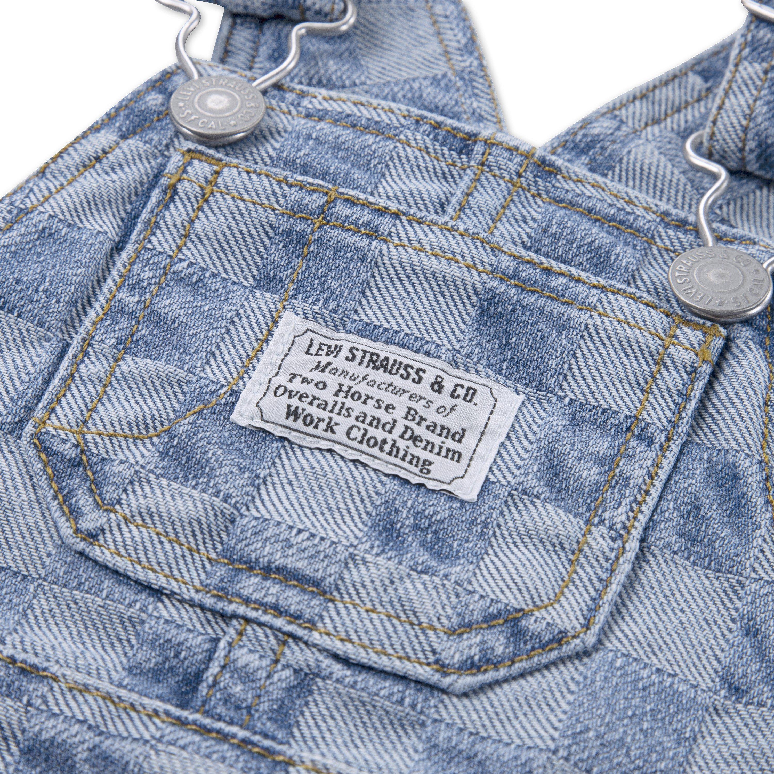 Levi's Textured Infant Boys' Checkerboard Denim Overalls