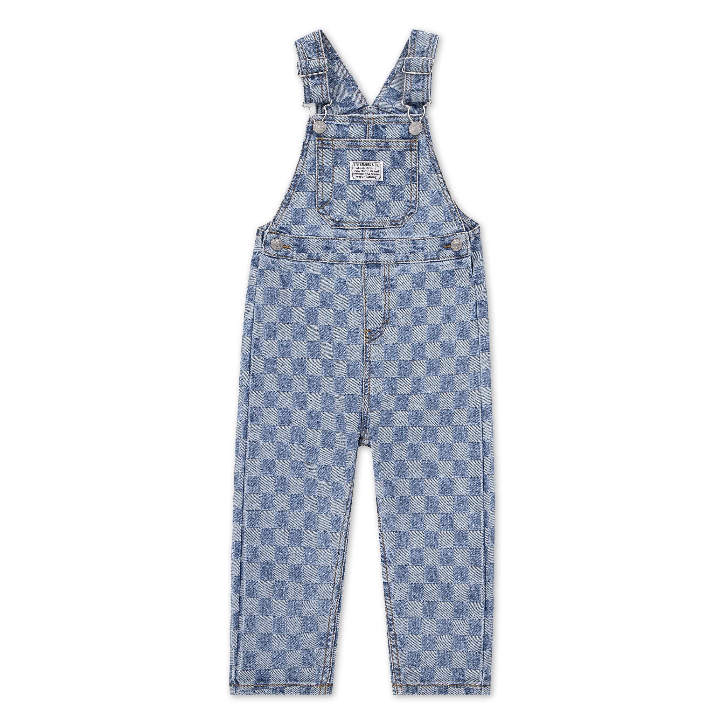 Levi's Textured Toddler Boys' Checkerboard Denim Overalls - CHECKERBOARD Thumbnail View 1