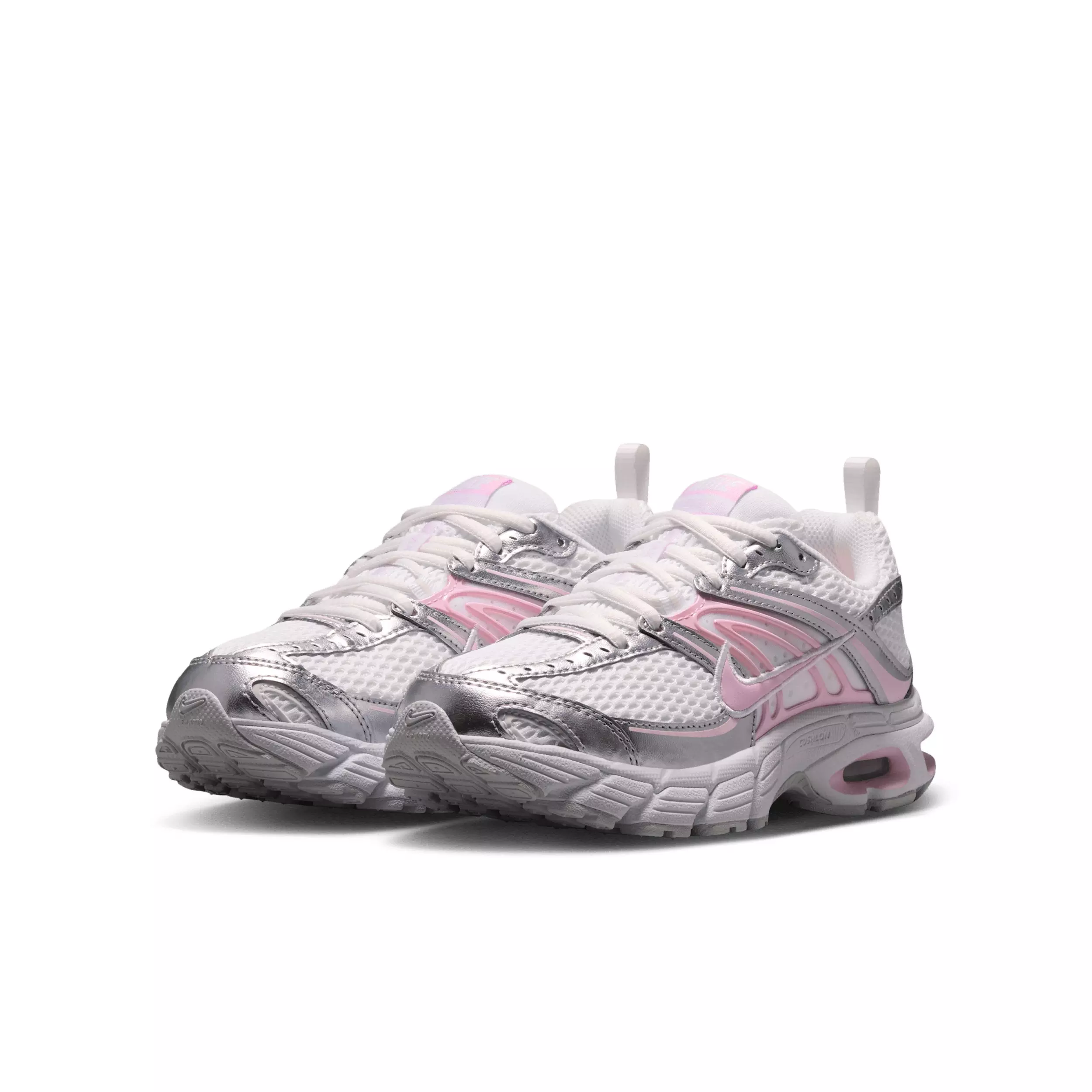 Nike Air Max Moto 2K "White/Pure Platinum/Metallic Silver/Pink Foam" Grade School Girls' Shoe - WHITE/PLATINUM/SILVER/PINK