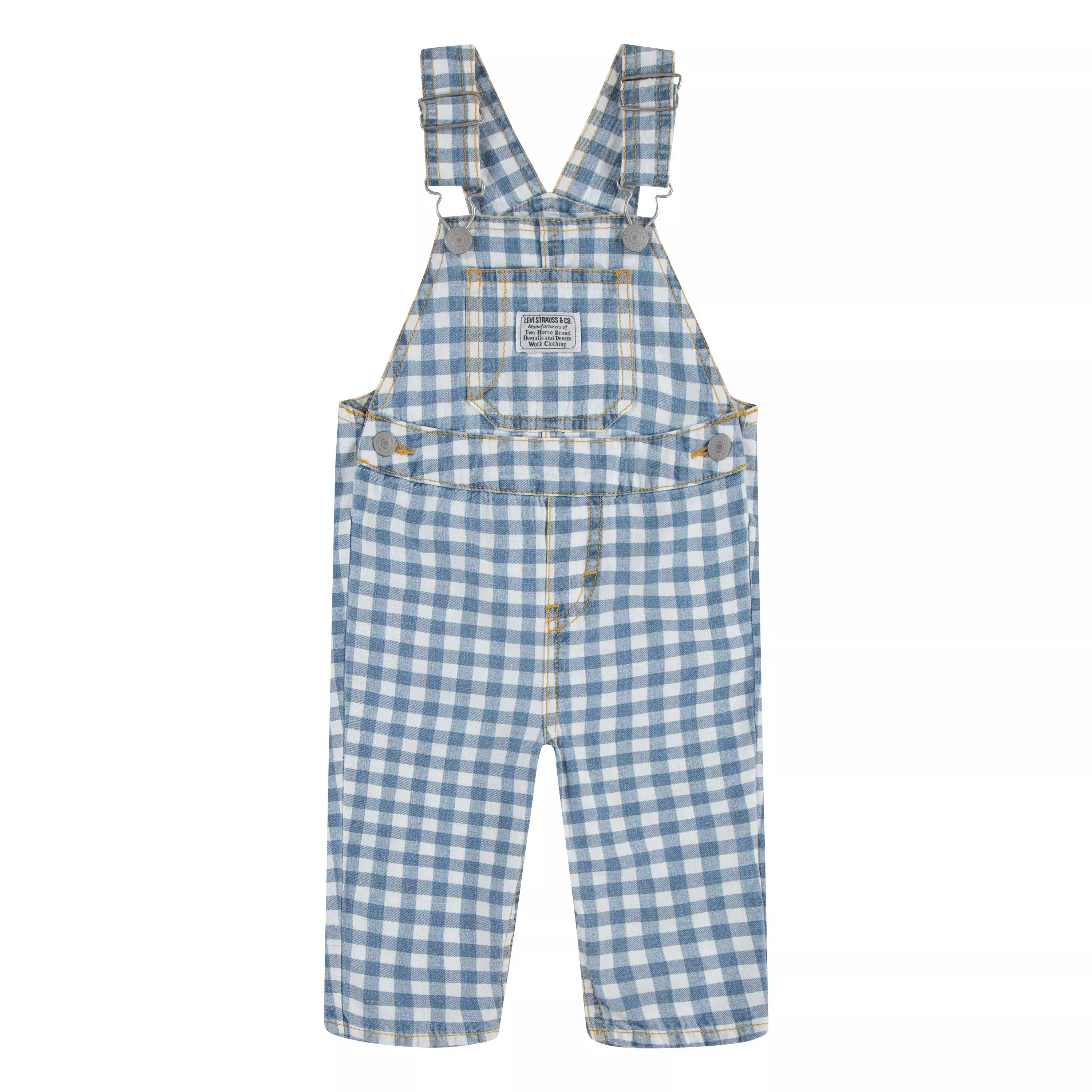 Levi's Gingham Infant Boys' Picnic Blues Denim Overalls - PICNIC BLUES