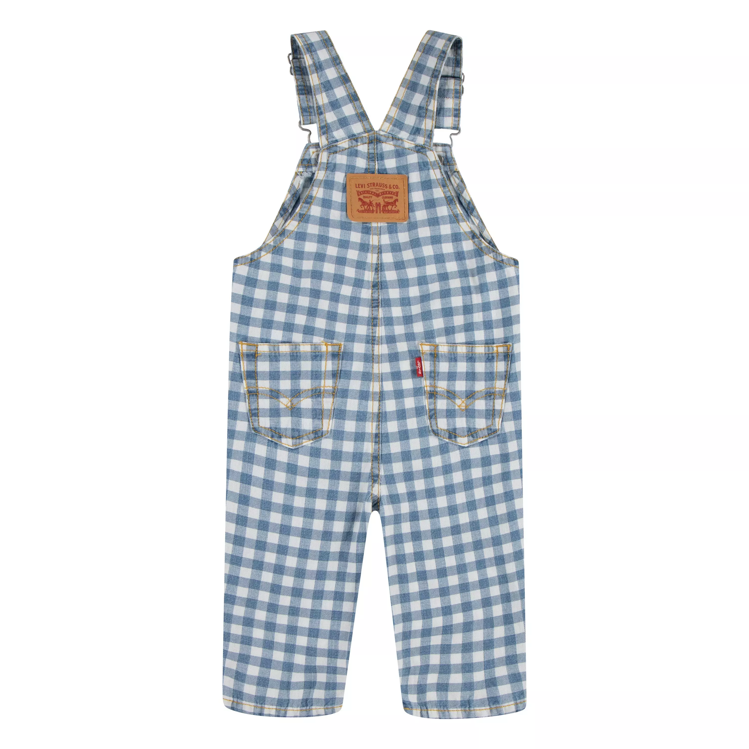 Levi's Gingham Infant Boys' Picnic Blue Denim Overalls - PICNIC BLUES