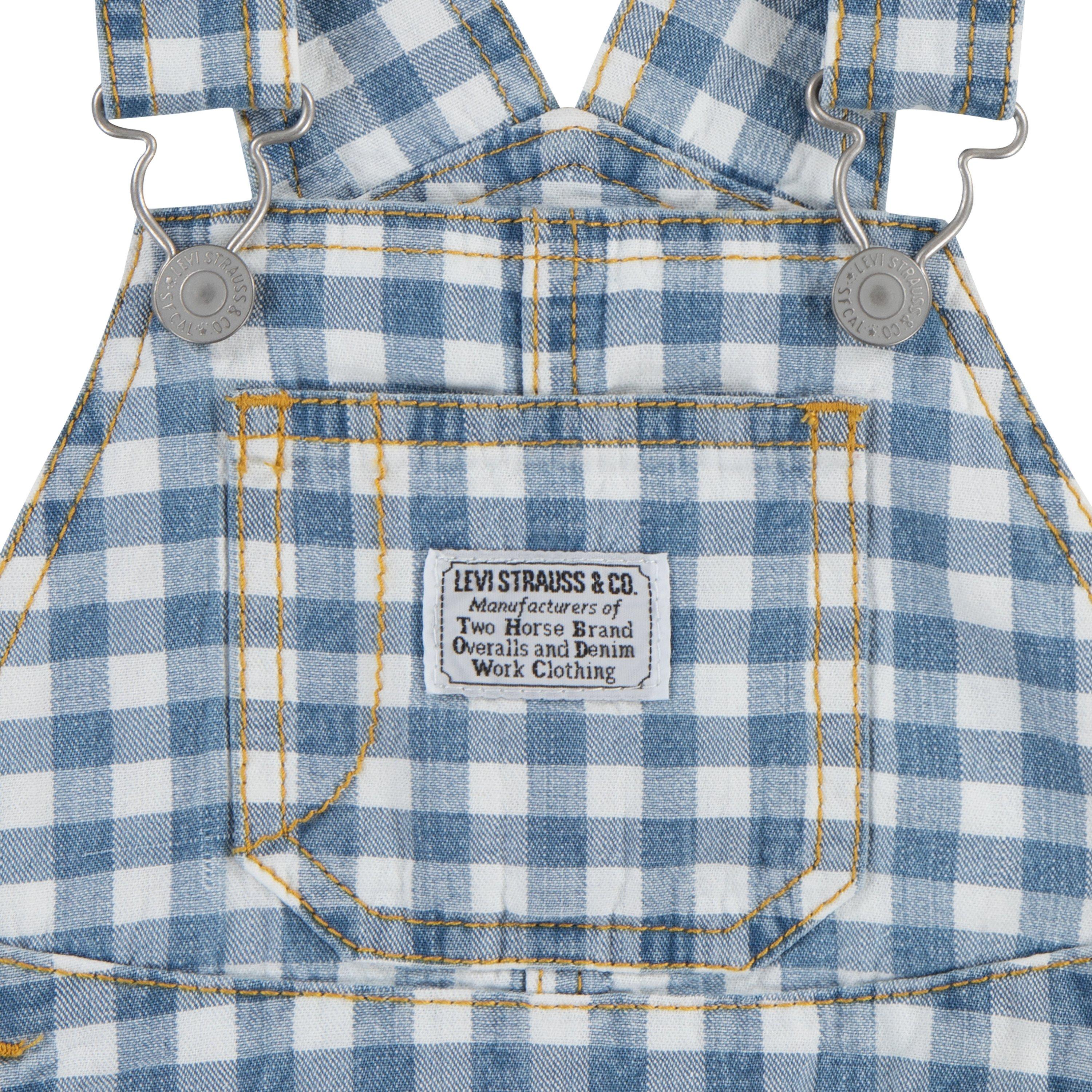 Levi's Gingham Infant Boys' Picnic Blues Denim Overalls - PICNIC BLUES Thumbnail View 3
