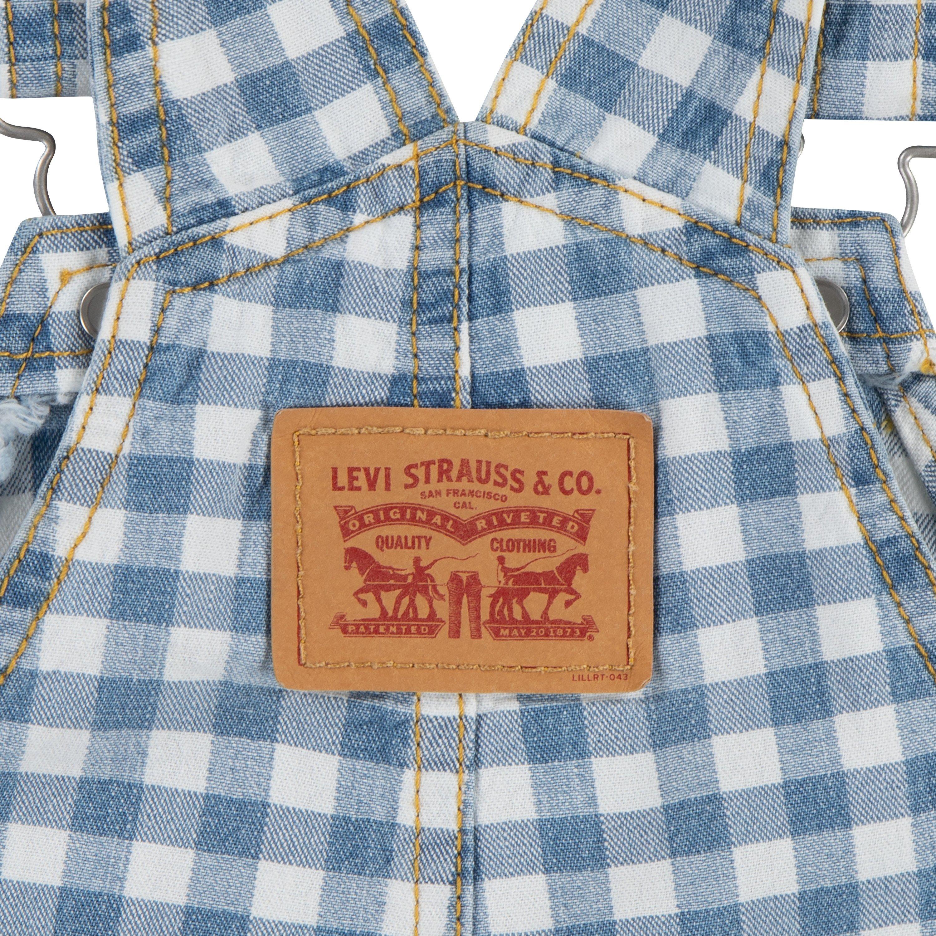 Levi's Gingham Infant Boys' Picnic Blues Denim Overalls - PICNIC BLUES Thumbnail View 4