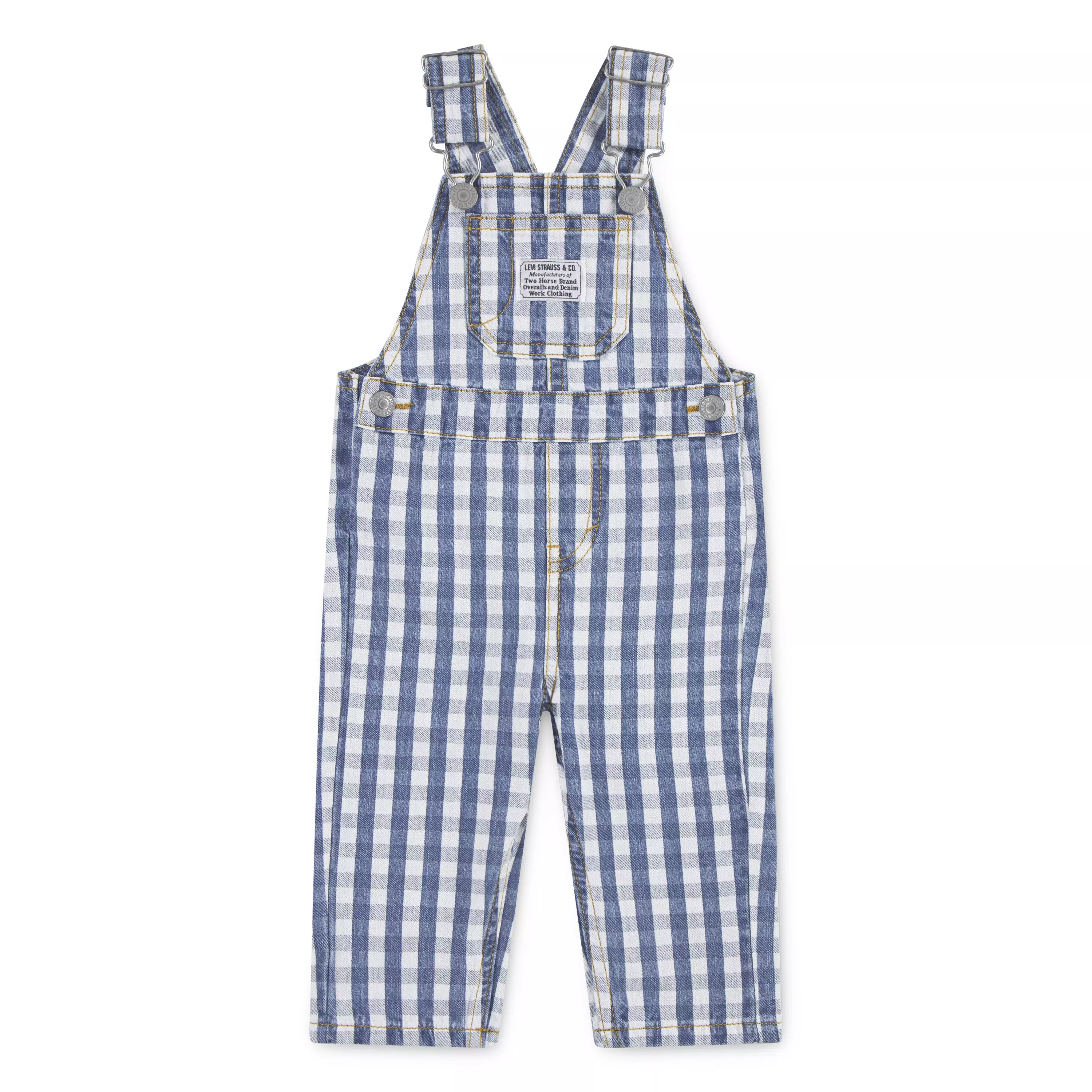 Levi's Gingham Infant Boys' Denim Overalls - Picnic Blues - PICNIC BLUES