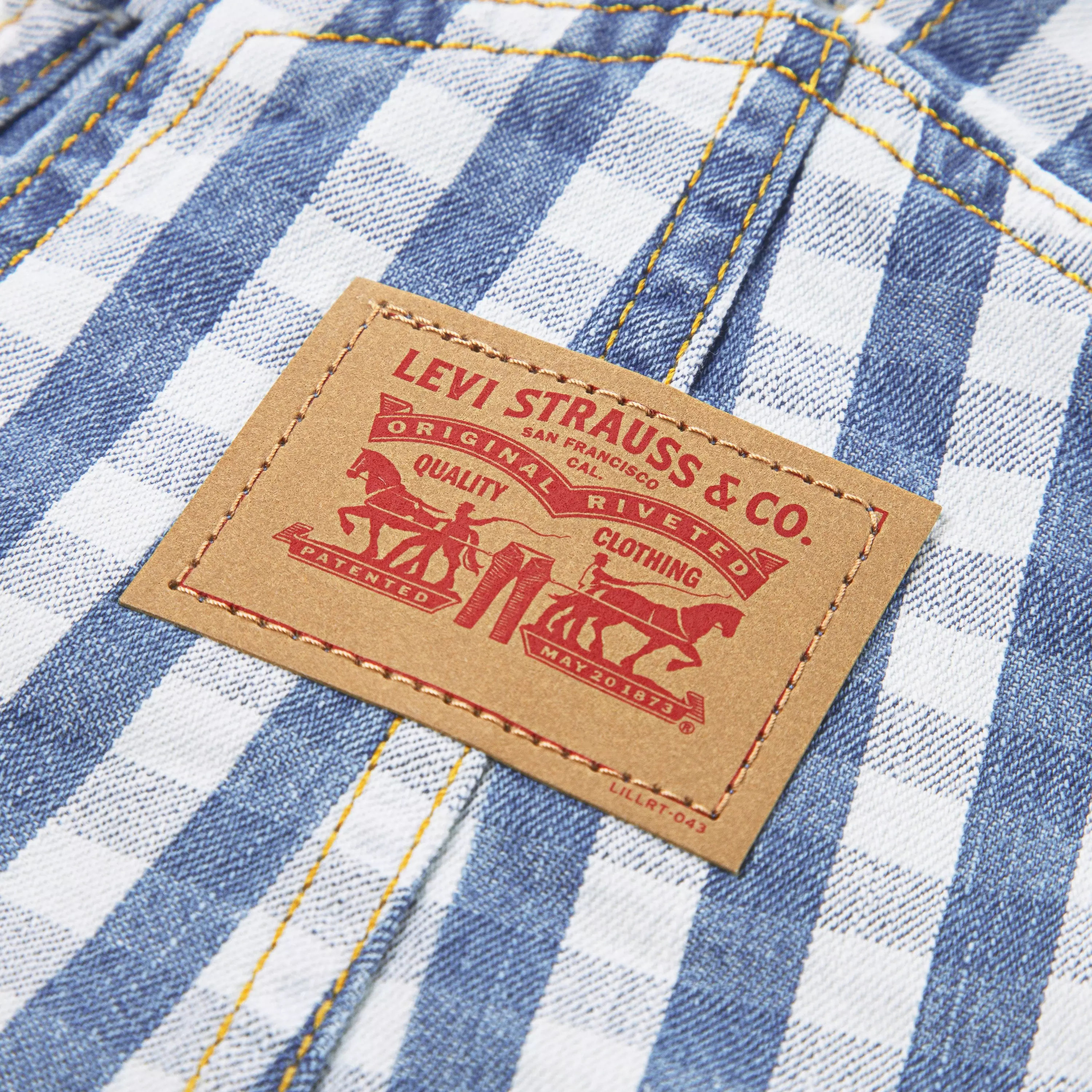 Levi's Gingham Infant Boys' Picnic Blues Denim Overalls - PICNIC BLUES