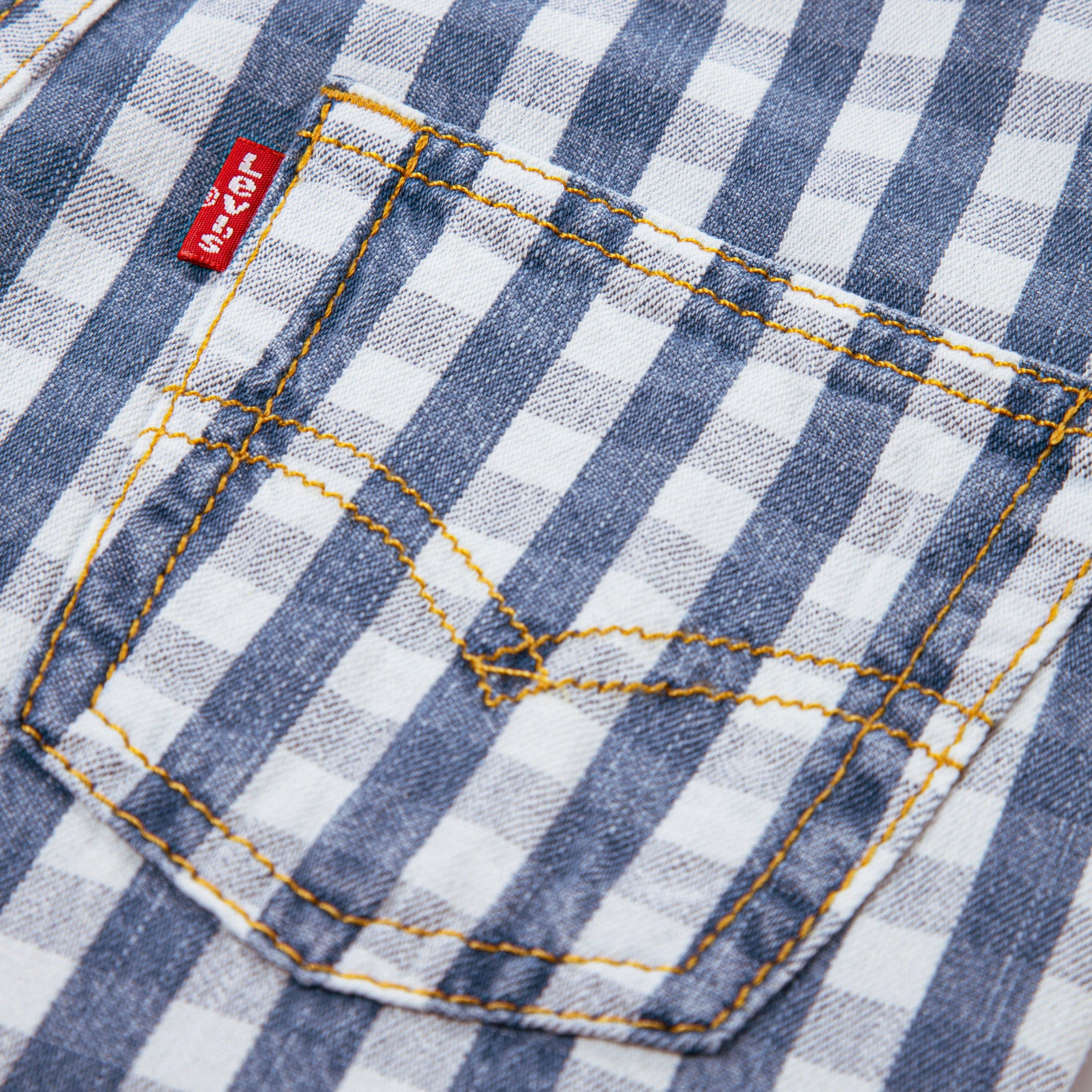 Levi's Gingham Toddler Boys' Picnic Blues Denim Overalls - PICNIC BLUES Thumbnail View 4