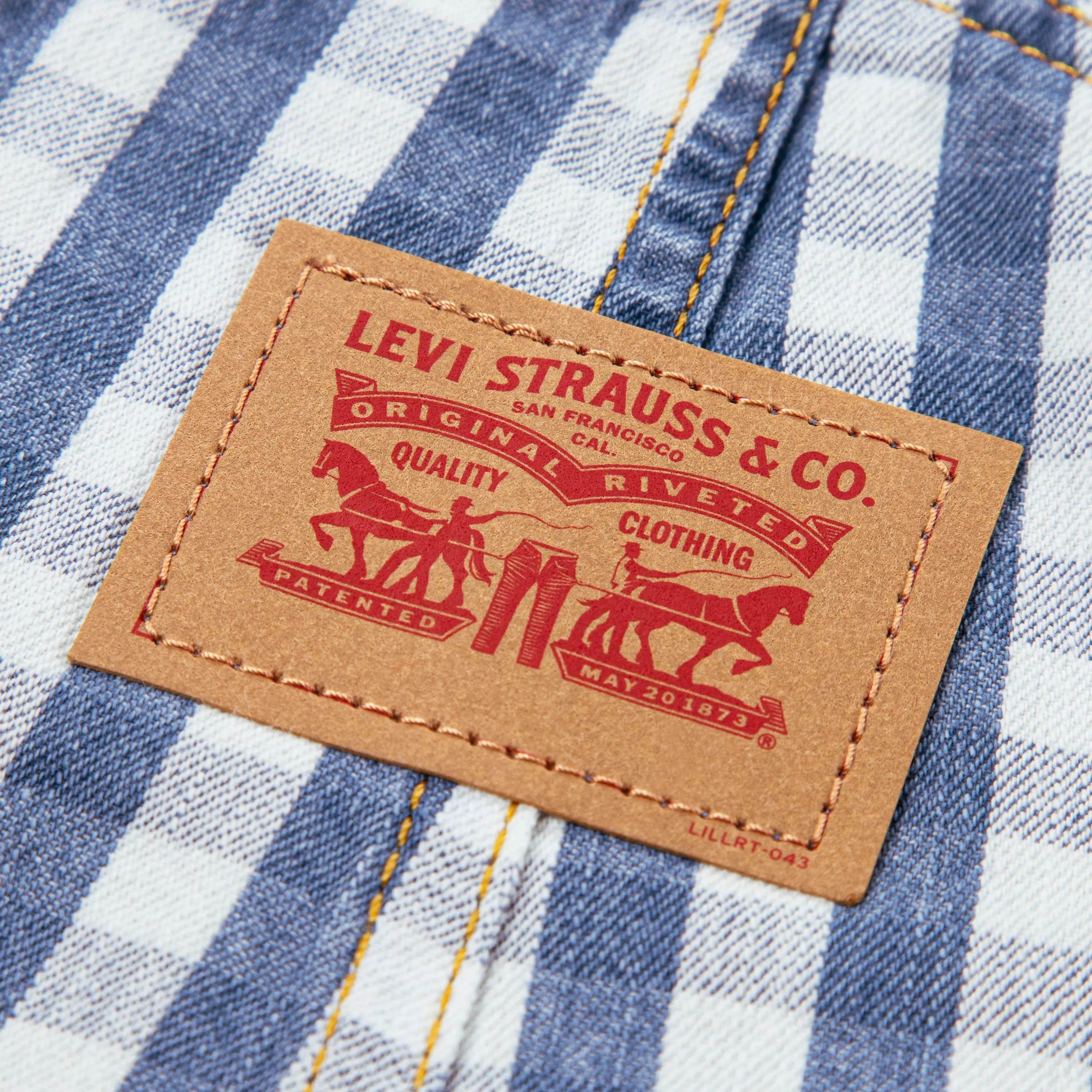 Levi's Gingham Toddler Boys' Picnic Blues Denim Overalls - PICNIC BLUES