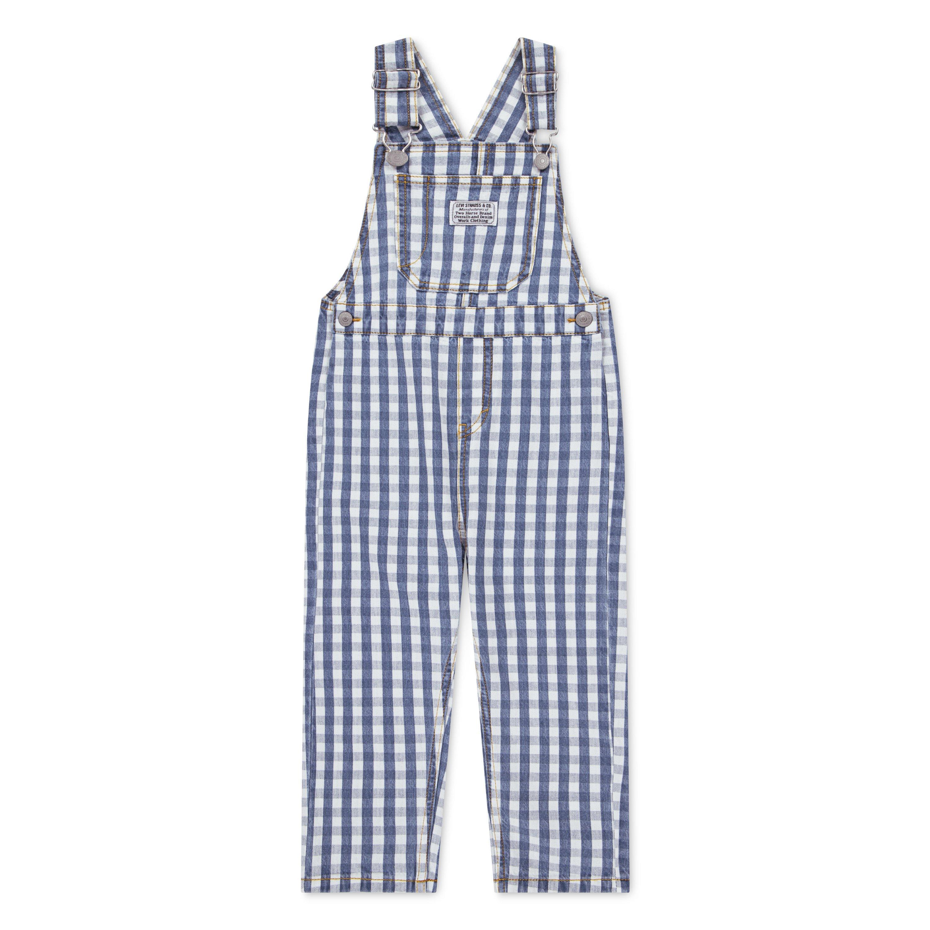 Levi's Gingham Toddler Boys' Picnic Blues Denim Overalls - PICNIC BLUES Thumbnail View 6