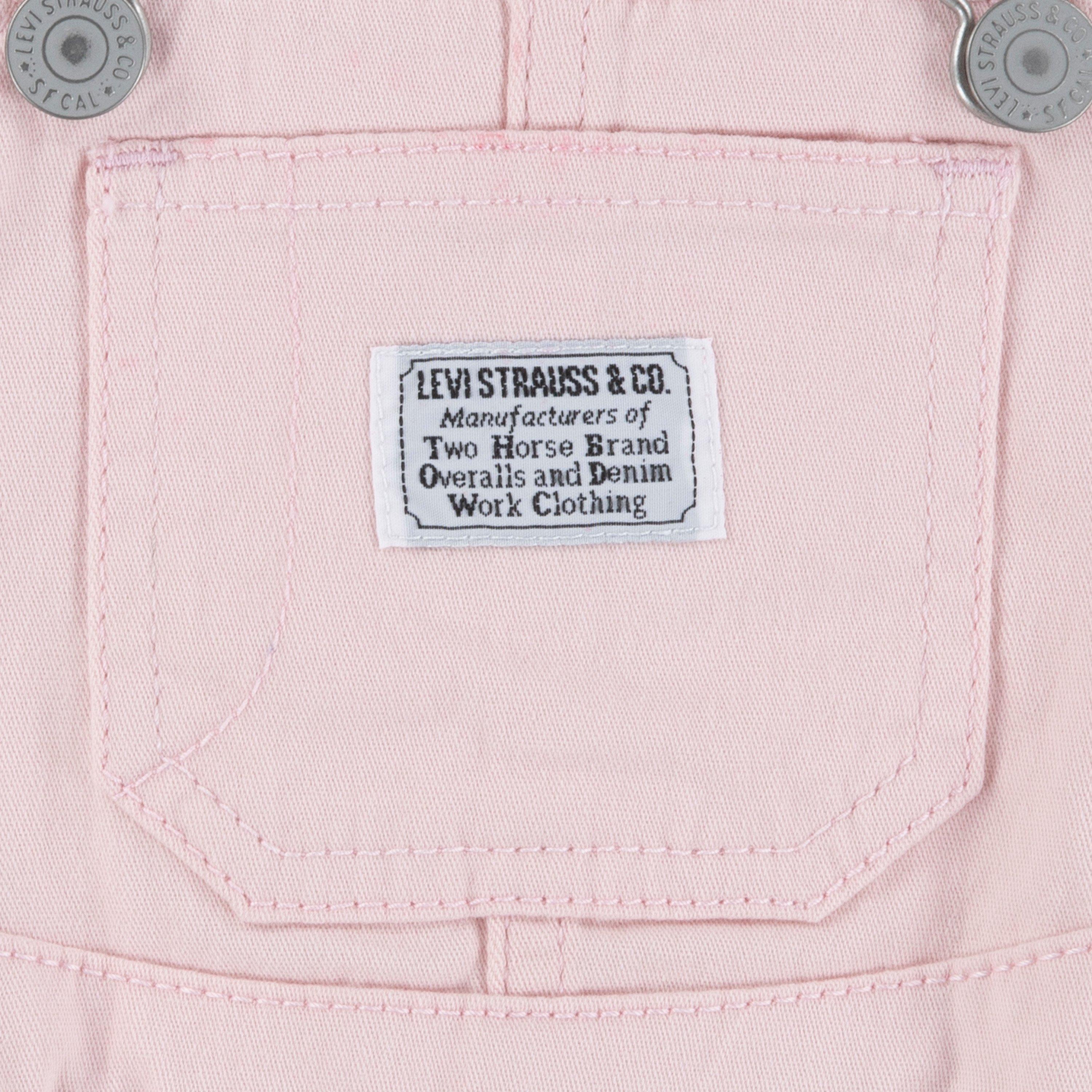 Levi's Twill Baby Boys' Denim Overalls - Pink - PINK Thumbnail View 3