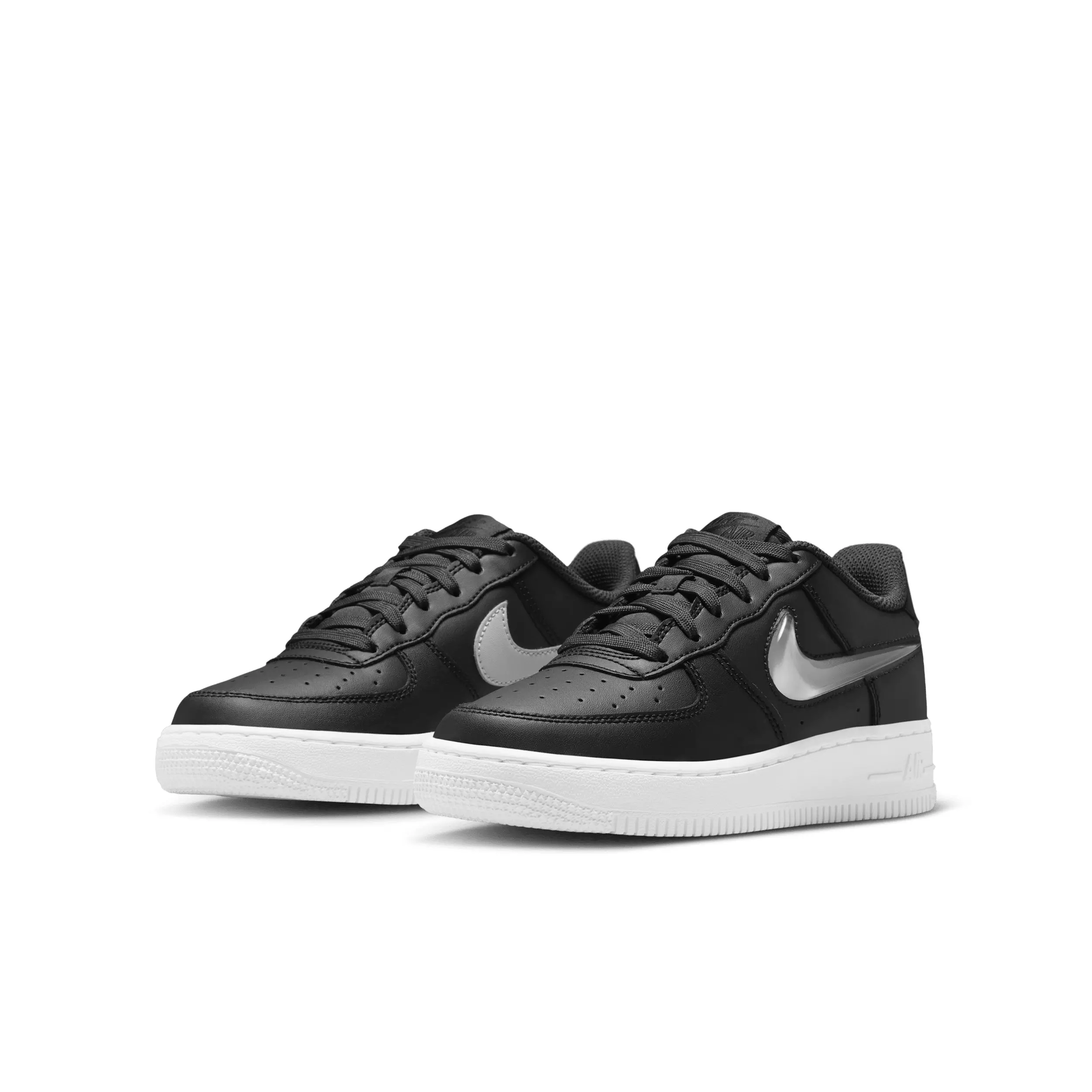 Nike Air Force 1 "Dark Smoke Grey/Black/White/Vast Grey" Grade School Boys' Shoe - DK GREY/BLACK/WHITE/GREY