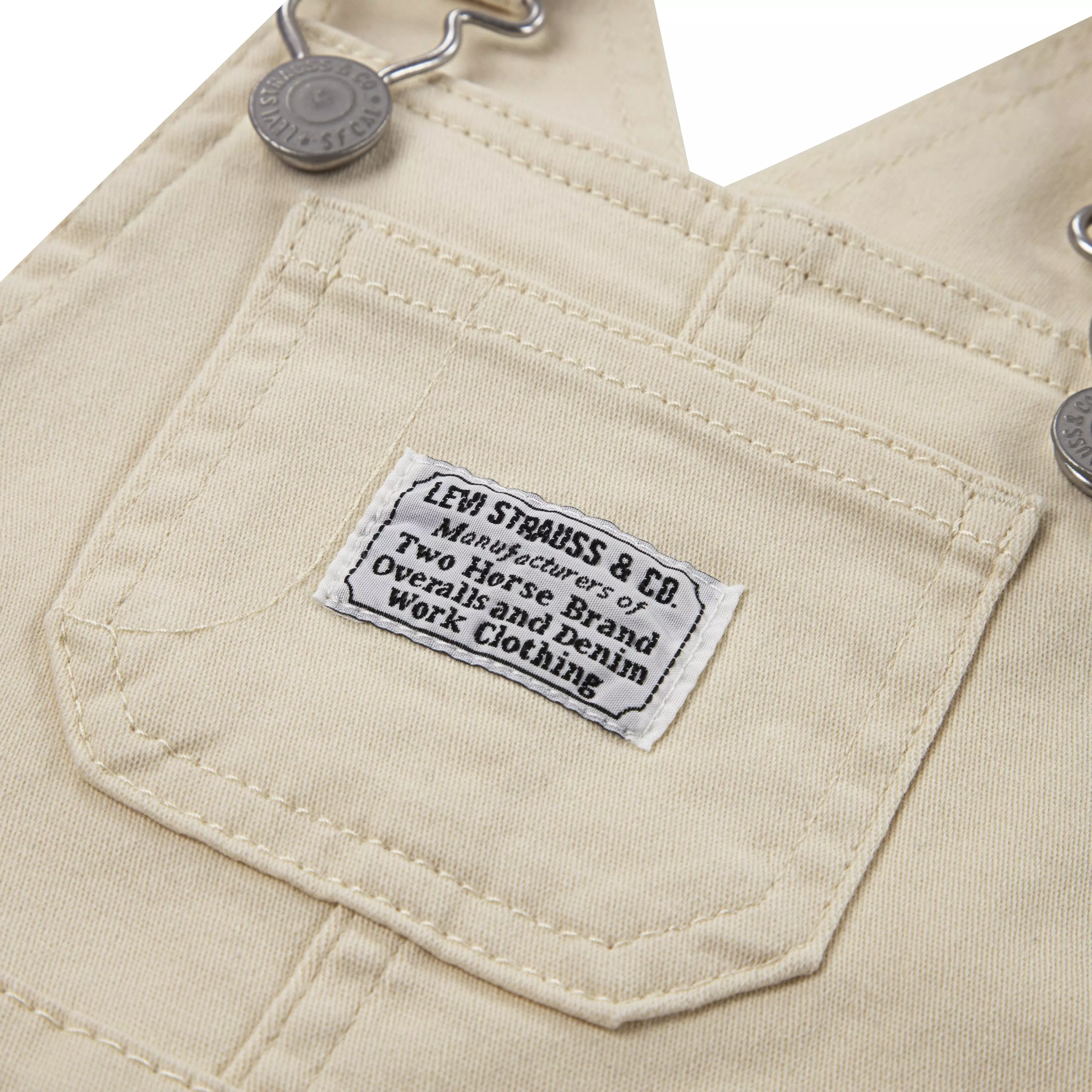 Levi's Twill Infant Boys' Beige Denim Overalls - BEIGE