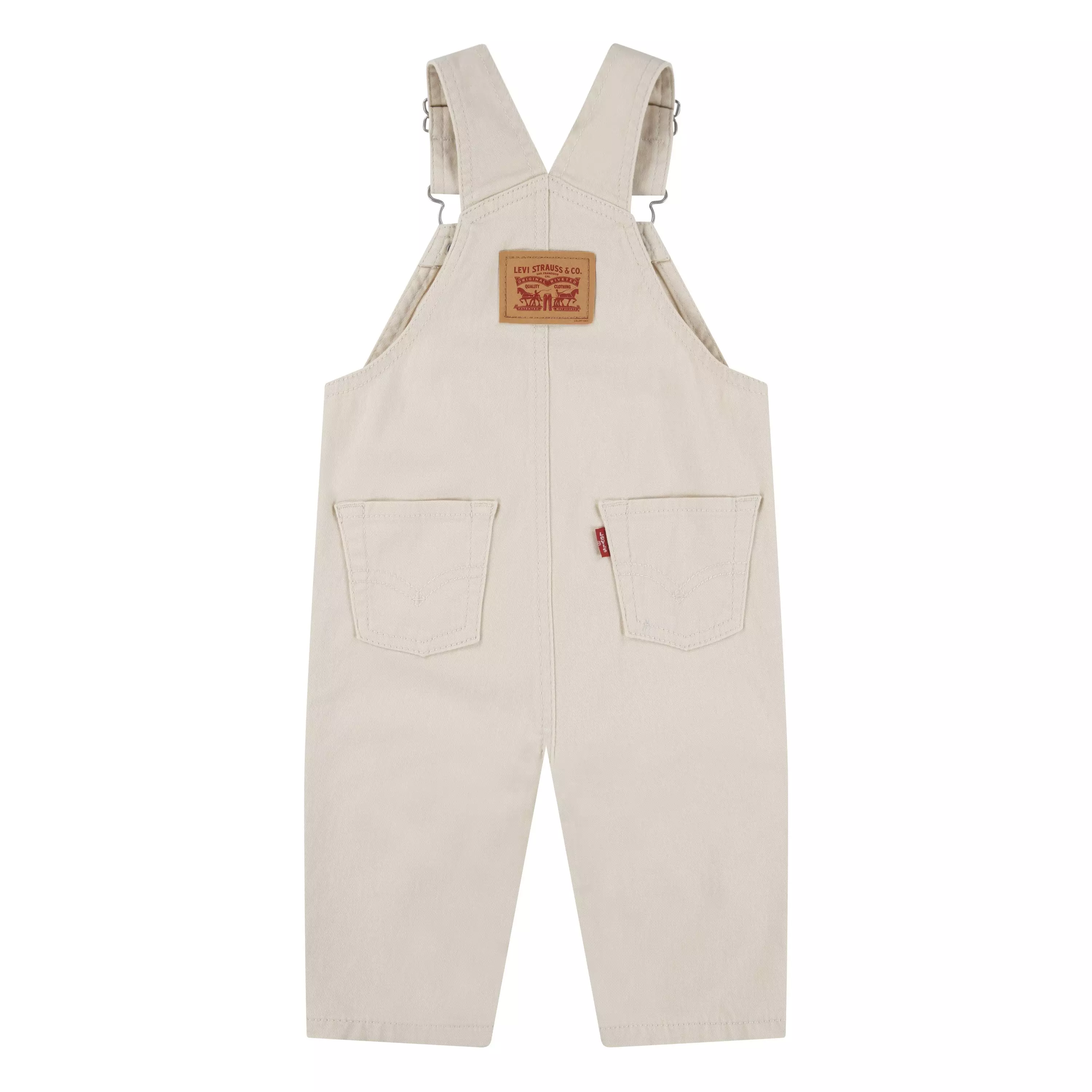 Levi's Twill Baby Boys' Beige Denim Overalls - BEIGE