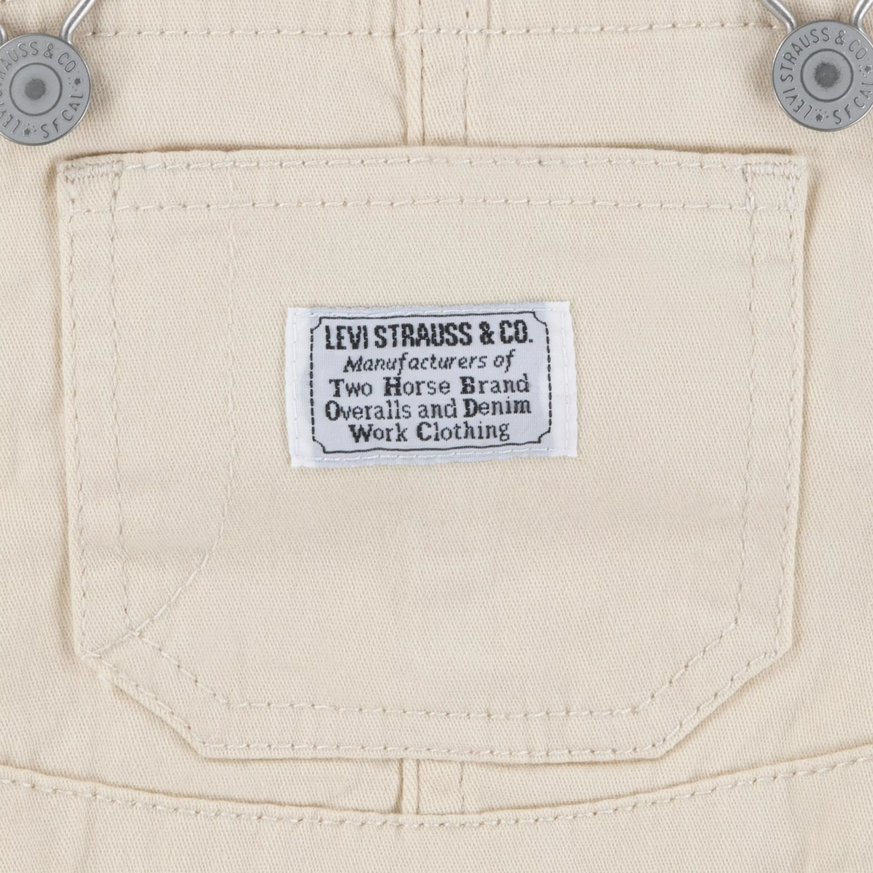 Levi's Twill Baby Boys' Beige Denim Overalls - BEIGE