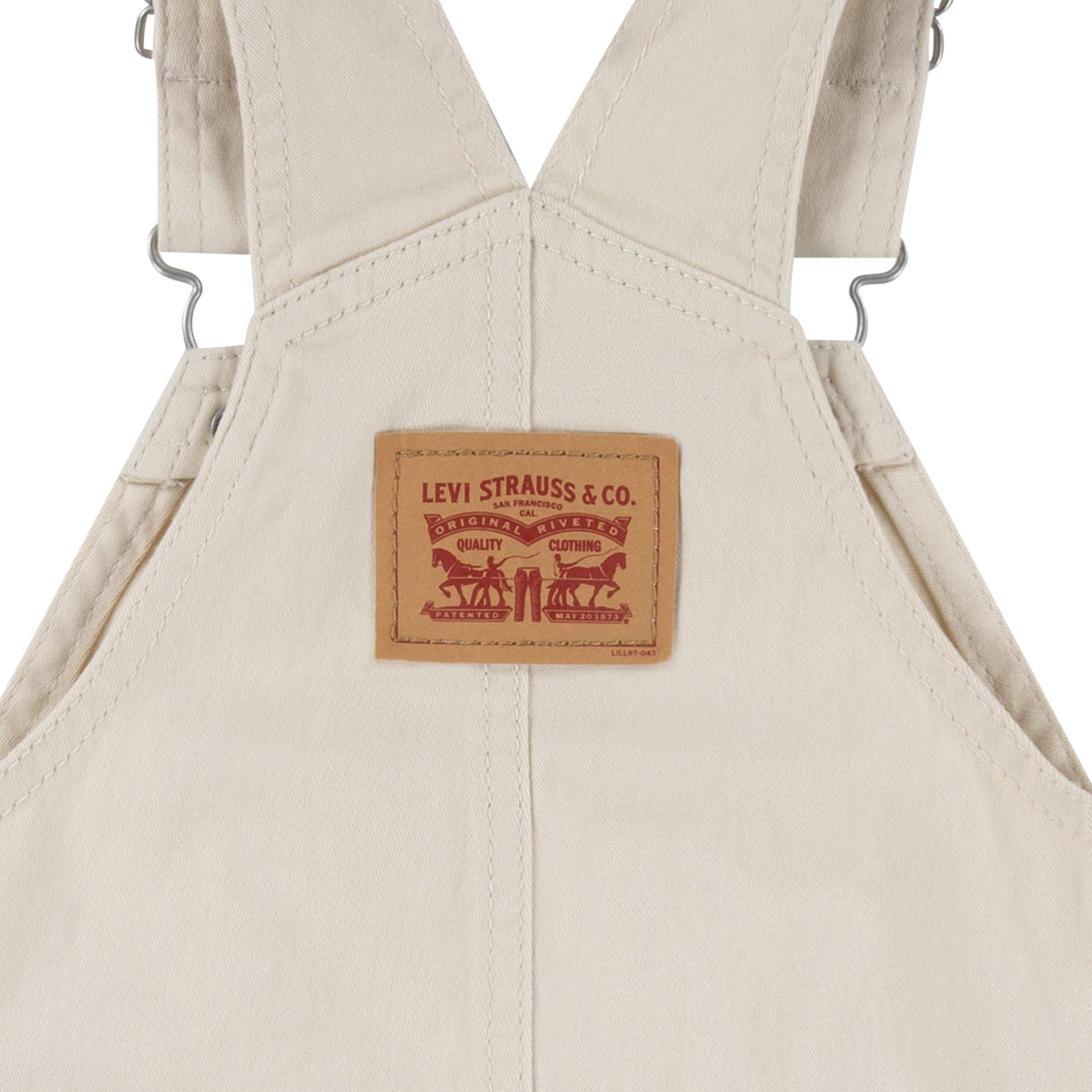 Levi's Twill Baby Boys' Beige Denim Overalls - BEIGE