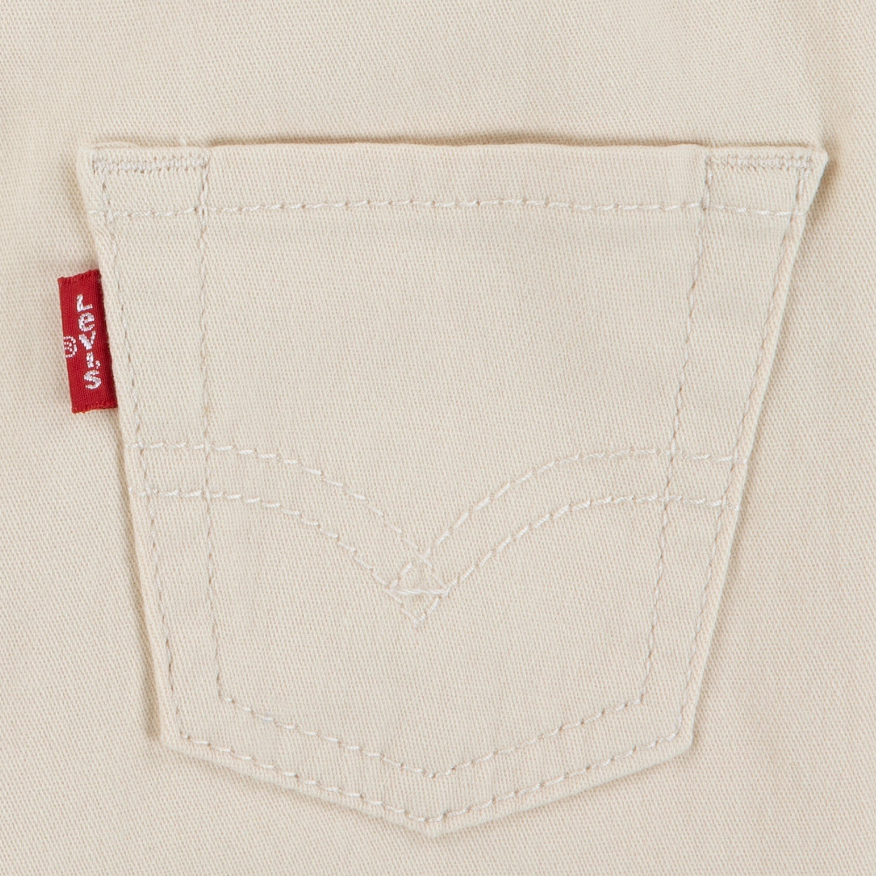 Levi's Twill Baby Boys' Beige Denim Overalls - BEIGE