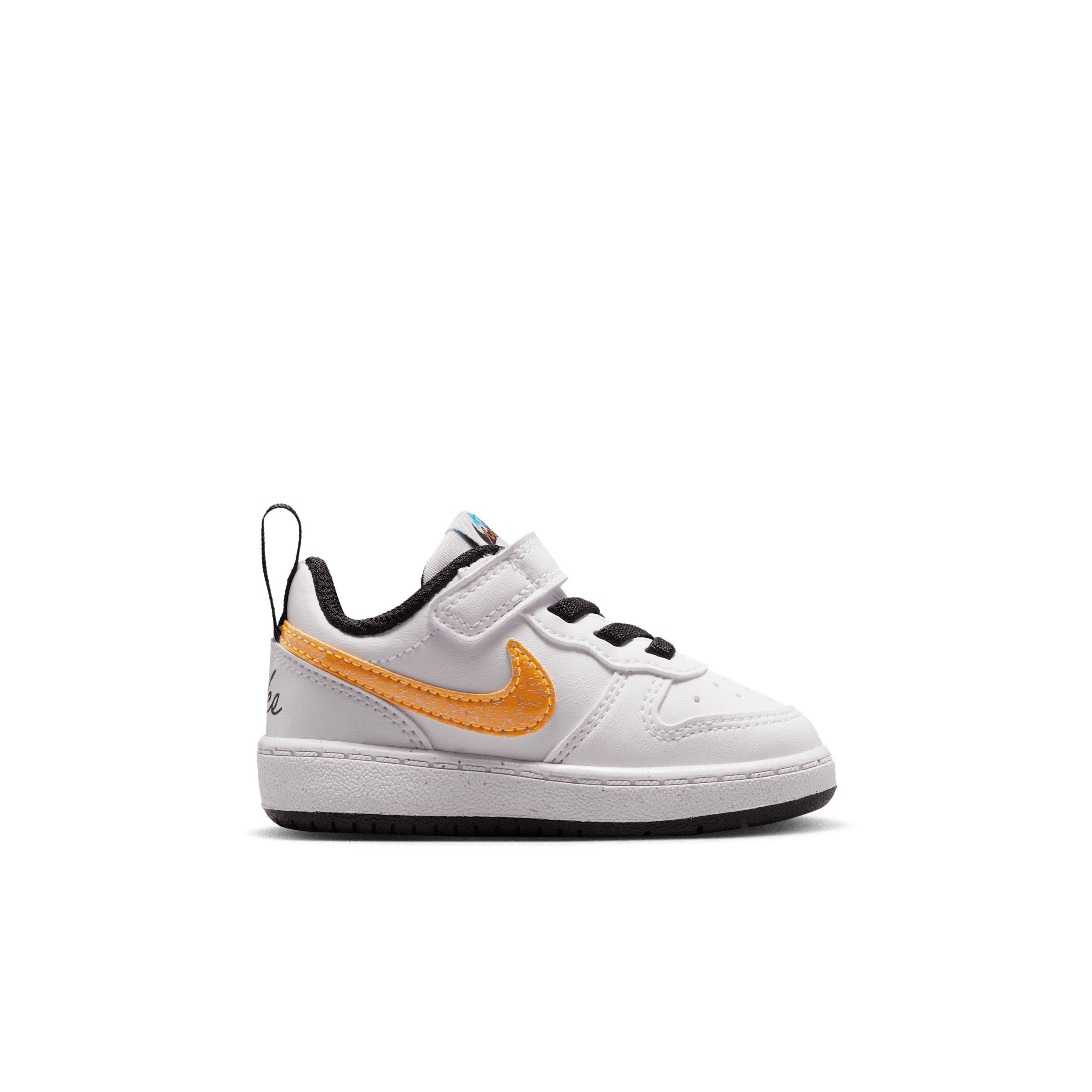Nike Court Borough Low "White/Picante Red/Barely Volt/Current Blue" Infant Boys' Shoe - WHITE/RED/VOLT/BLUE Thumbnail View 1