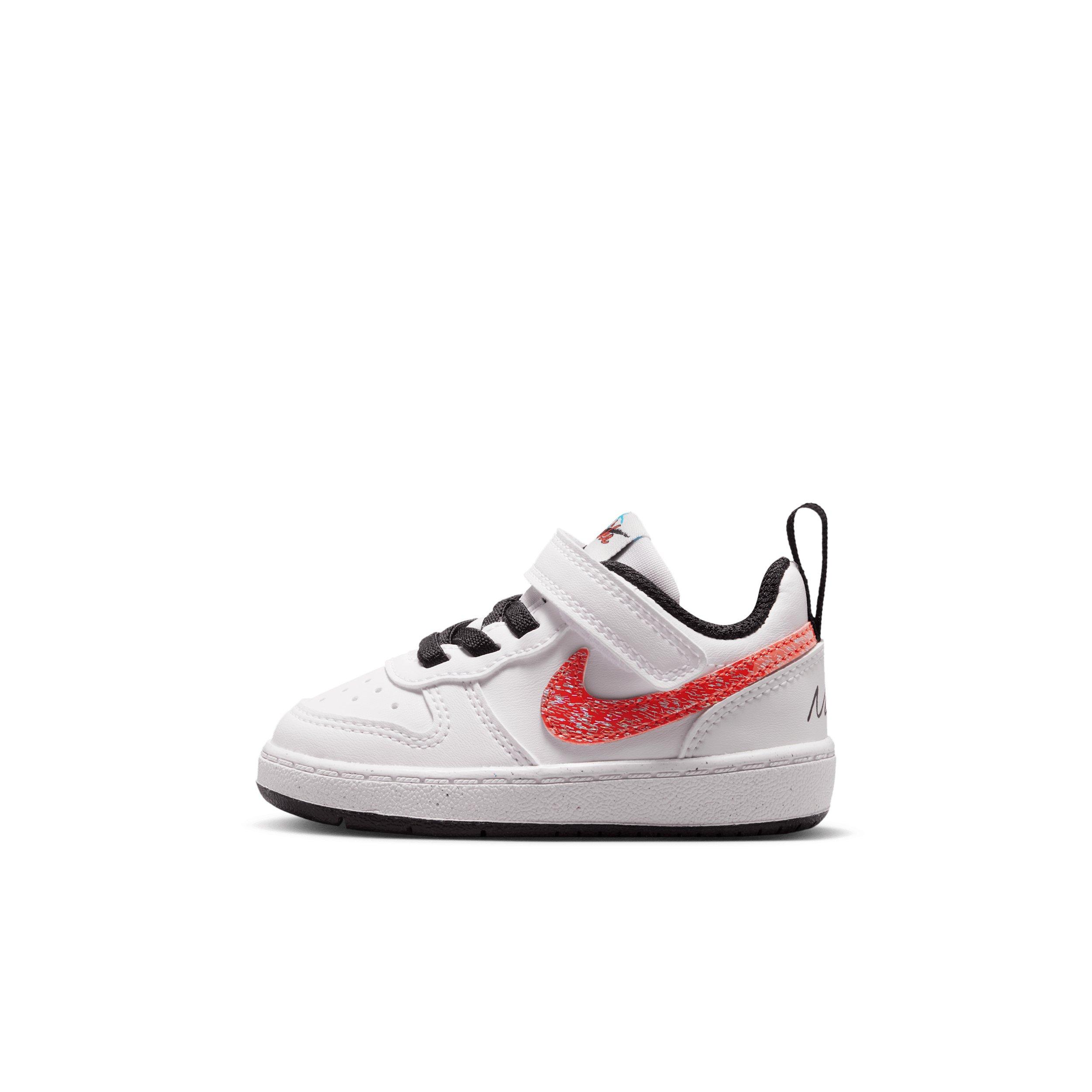 Nike Court Borough Low "White/Picante Red/Barely Volt/Current Blue" Infant Boys' Shoe - WHITE/RED/VOLT/BLUE Thumbnail View 2