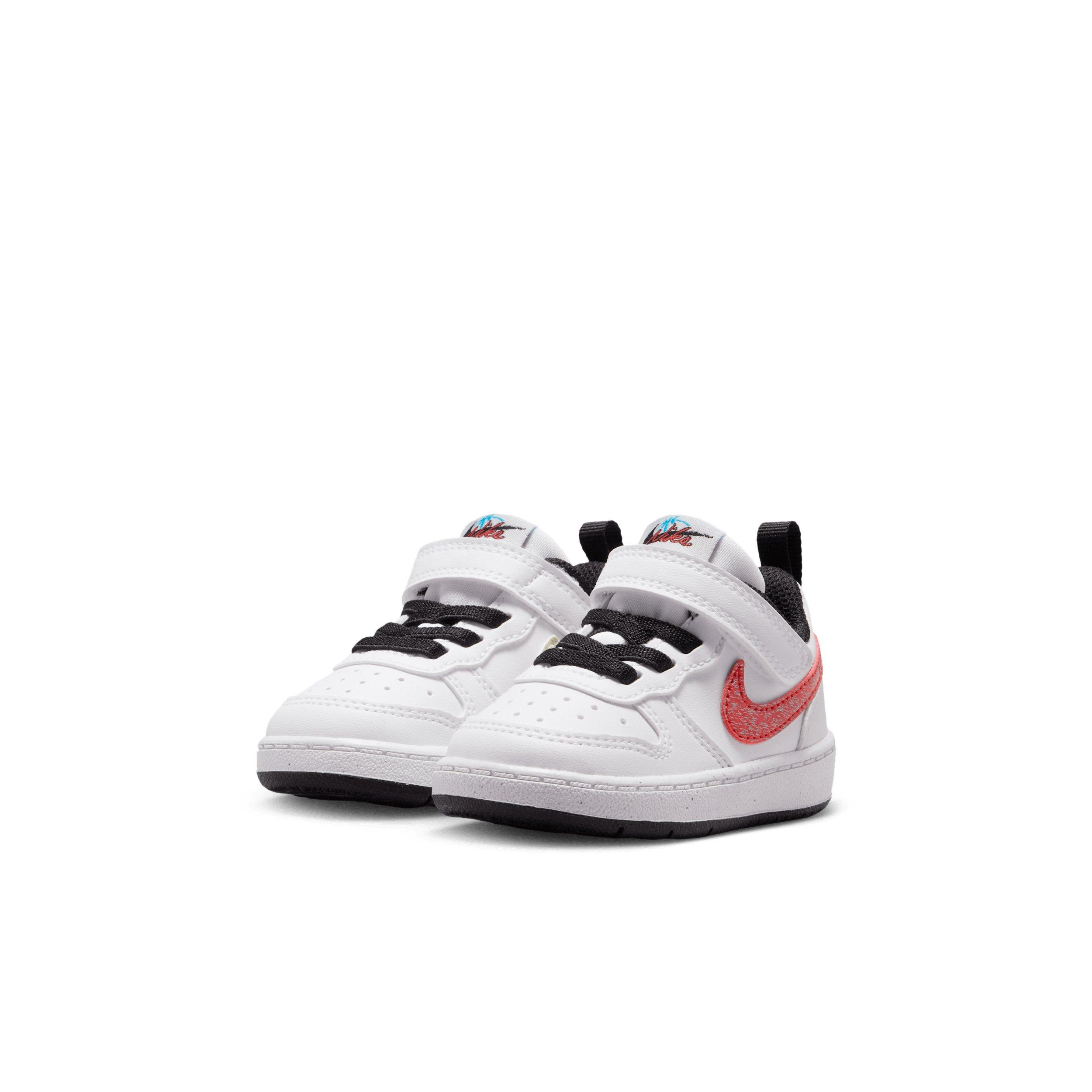 Nike Court Borough Low "White/Picante Red/Barely Volt/Current Blue" Infant Boys' Shoe - WHITE/RED/VOLT/BLUE Thumbnail View 3