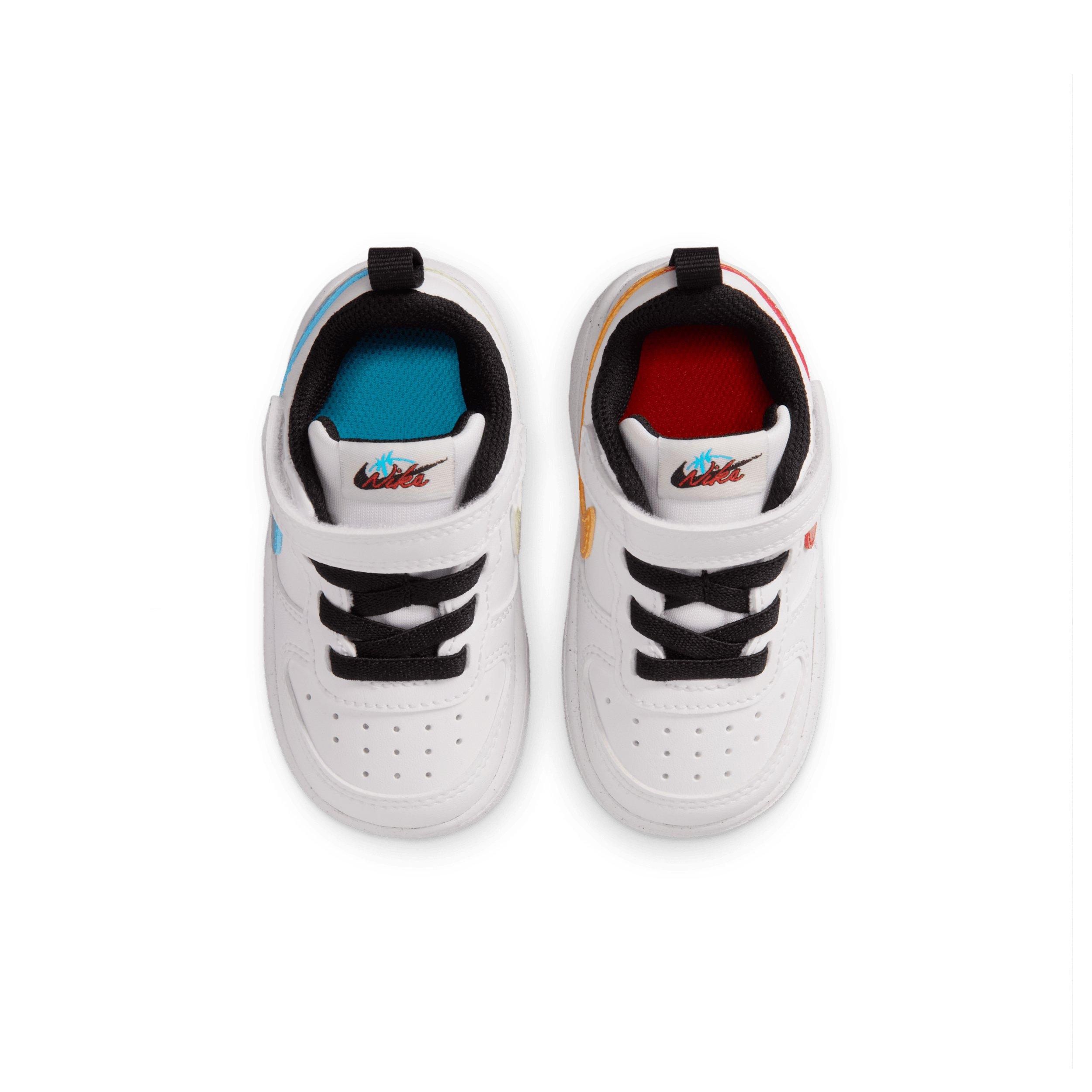 Nike Court Borough Low "White/Picante Red/Barely Volt/Current Blue" Infant Boys' Shoe - WHITE/RED/VOLT/BLUE Thumbnail View 4