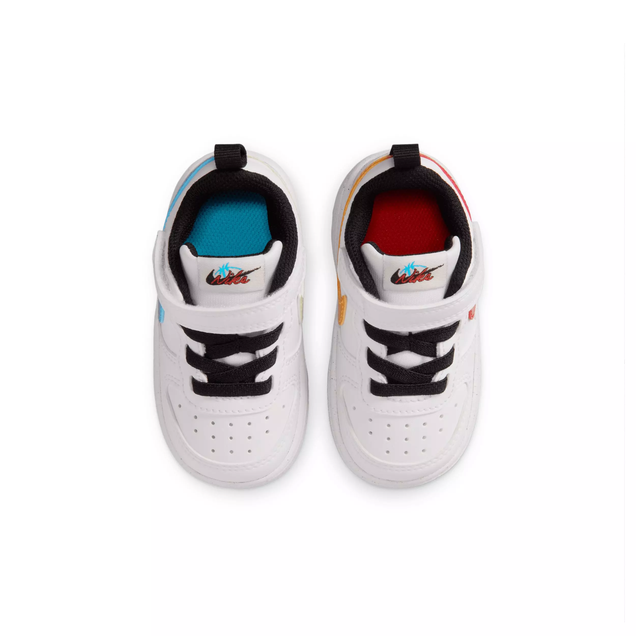 Nike Court Borough Low "White/Picante Red/Barely Volt/Current Blue" Infant Boys' Shoe - WHITE/RED/VOLT/BLUE