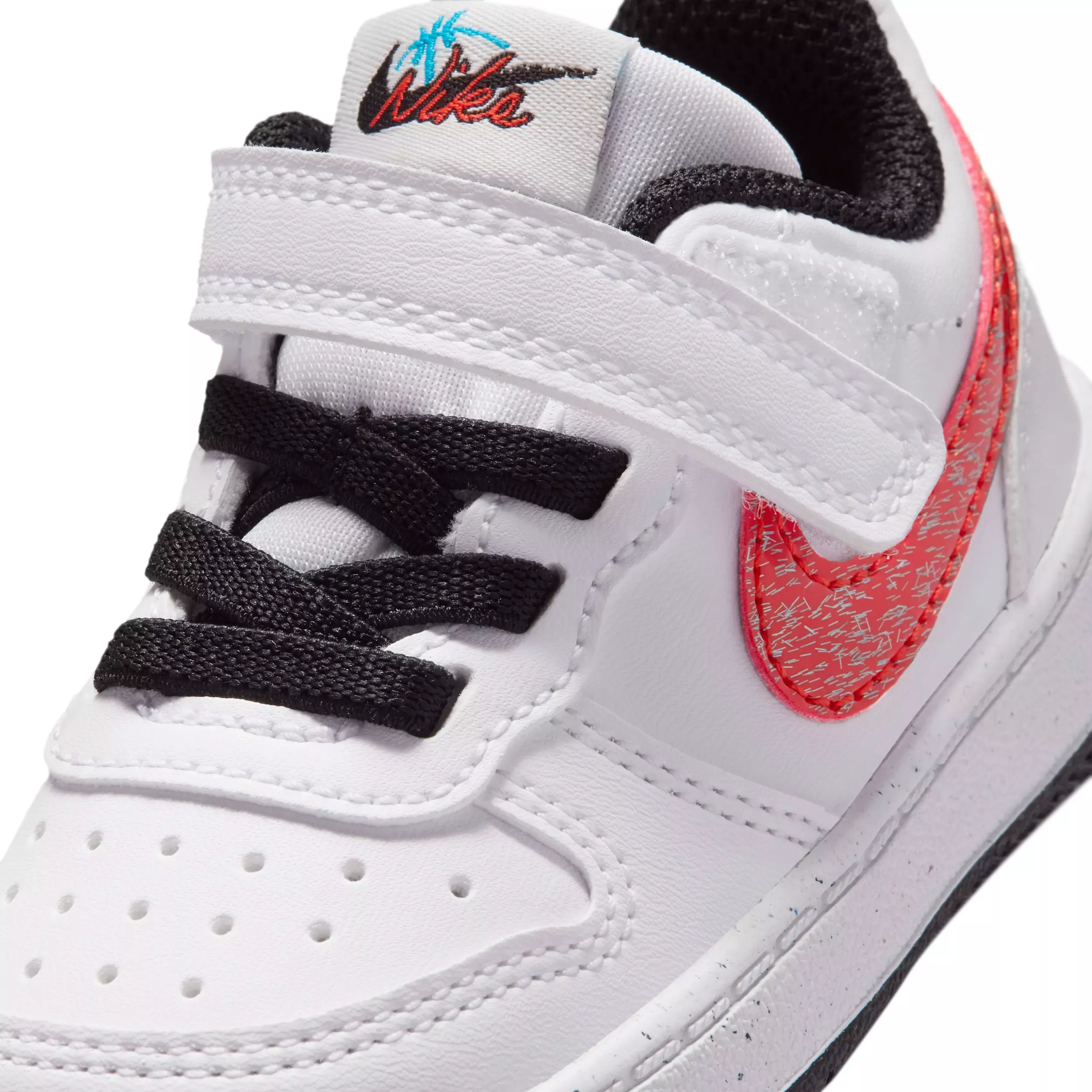 Nike Court Borough Low "White/Picante Red/Barely Volt/Current Blue" Infant Boys' Shoe - WHITE/RED/VOLT/BLUE