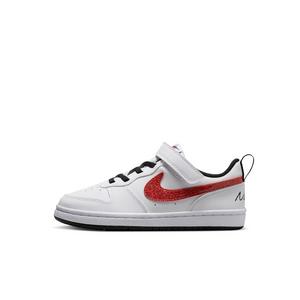 Nike Court Borough Low "White/Picante Red/Barely Volt/Current Blue" Preschool Boys' Shoe - WHITE/RED/VOLT/BLUE
