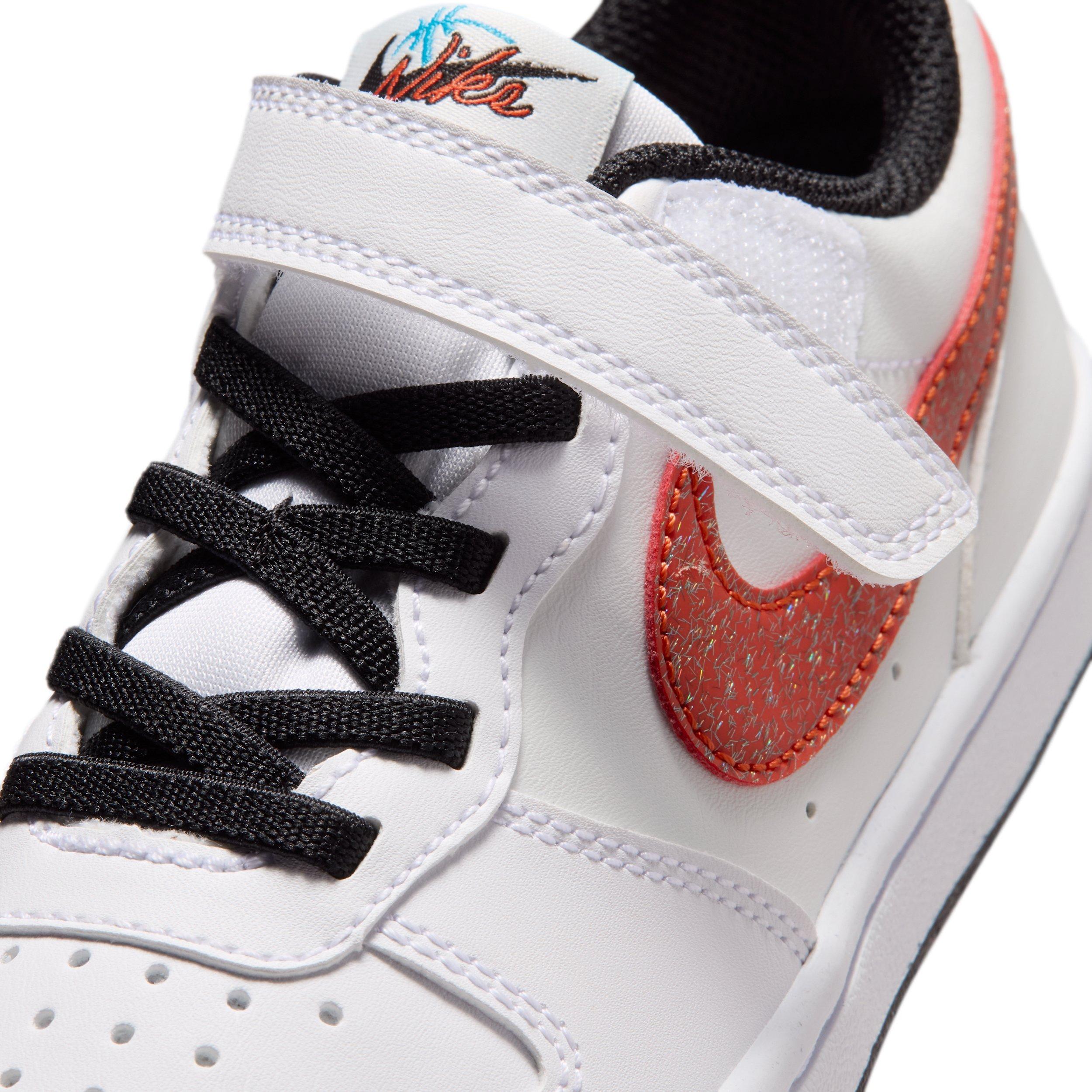 Nike Court Borough Low "White/Picante Red/Barely Volt/Current Blue" Preschool Boys' Shoe - WHITE/RED/VOLT/BLUE Thumbnail View 7