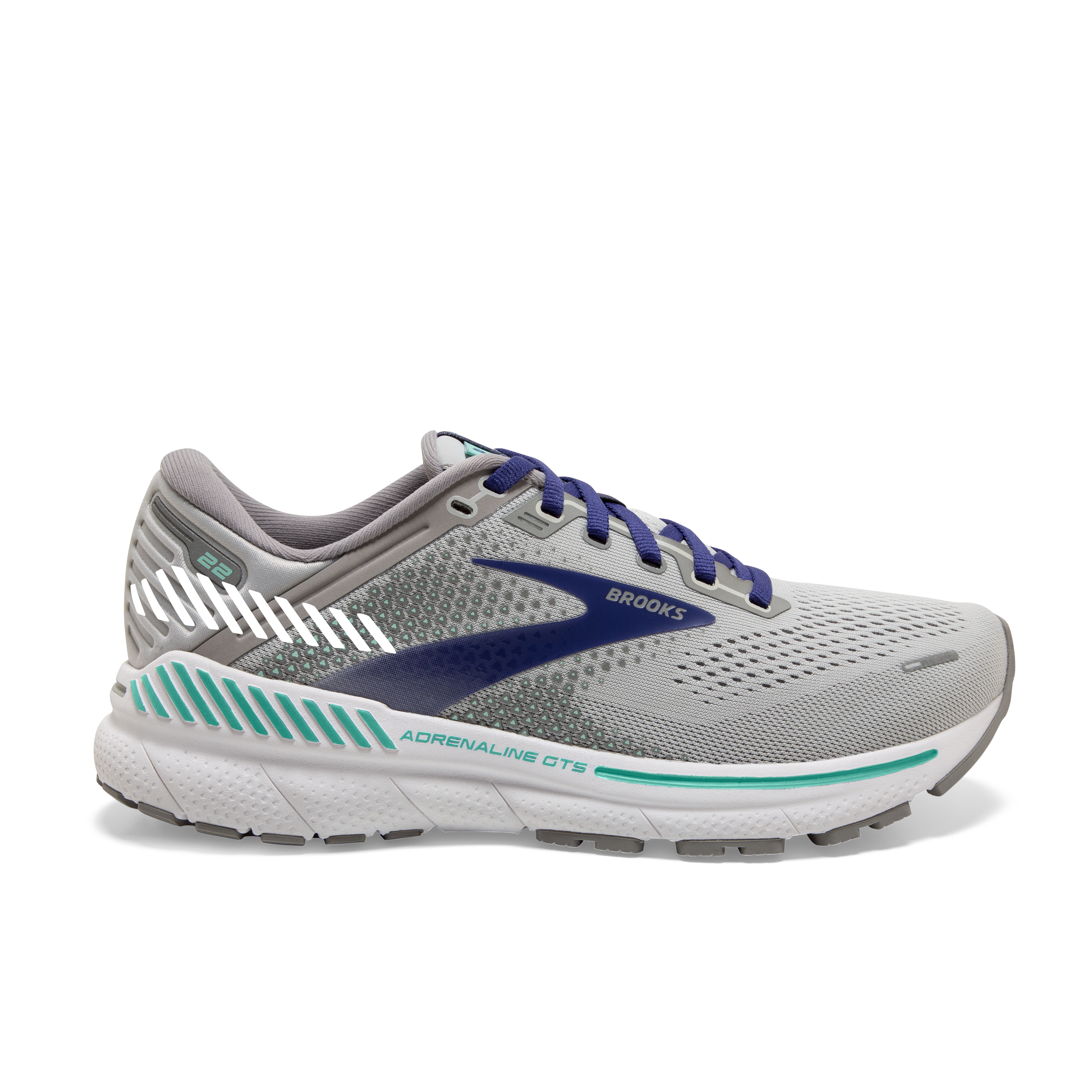 Brooks Adrenaline GTS 22 "Grey/Purple/Mint" Women's Extra Wide Running Shoe - GREY/PURPLE/MINT Thumbnail View 1