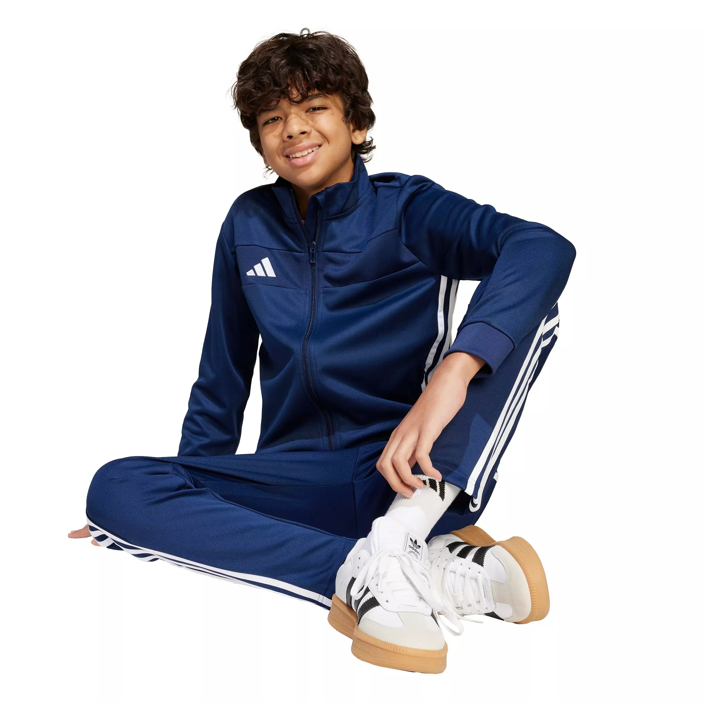 adidas Big Kids' Tiro 25 Essentials Training Soccer Jacket - Navy - NAVY