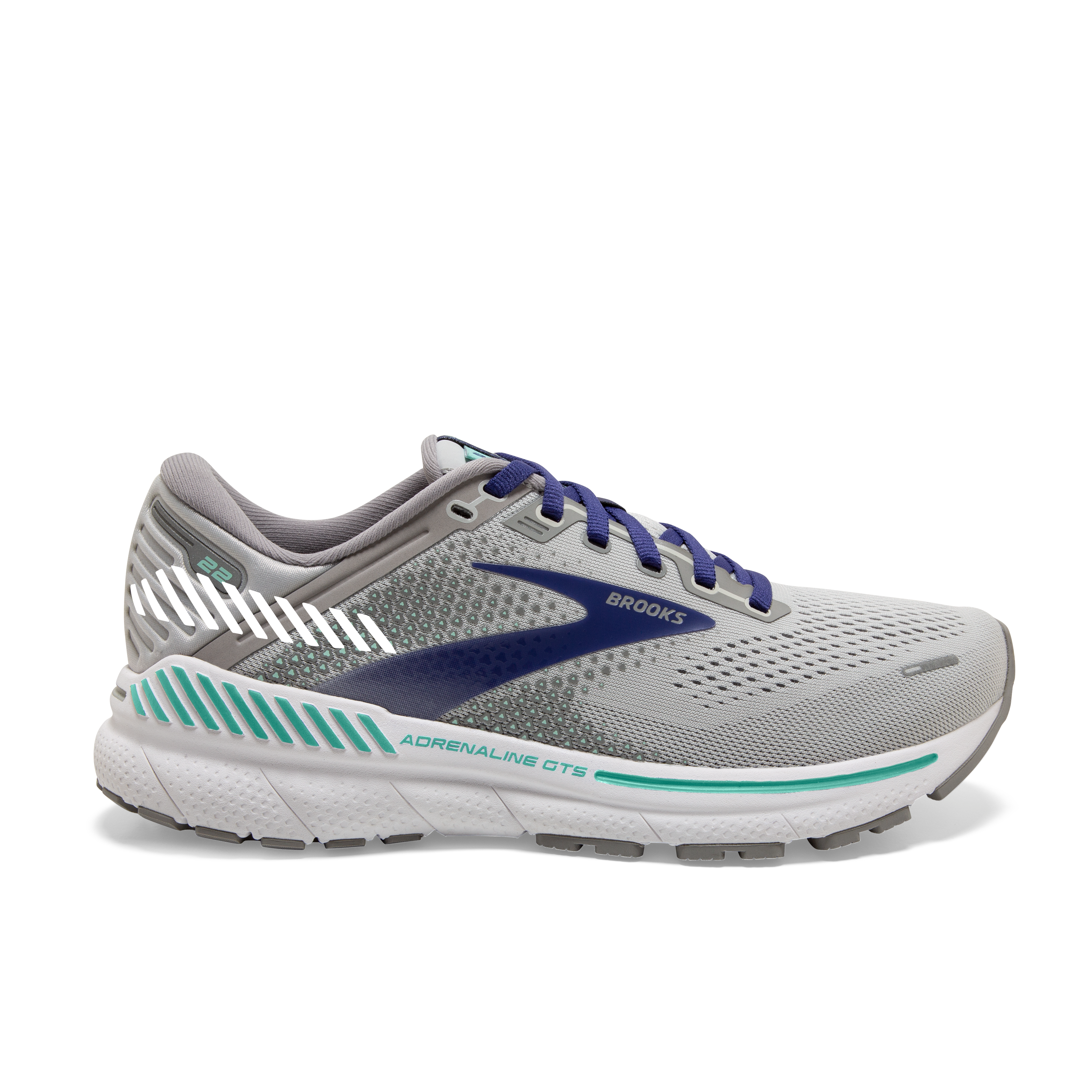 Brooks Adrenaline GTS 22 "Grey/Purple/Mint" Women's Running Shoe - GREY/PURPLE/MINT Thumbnail View 1