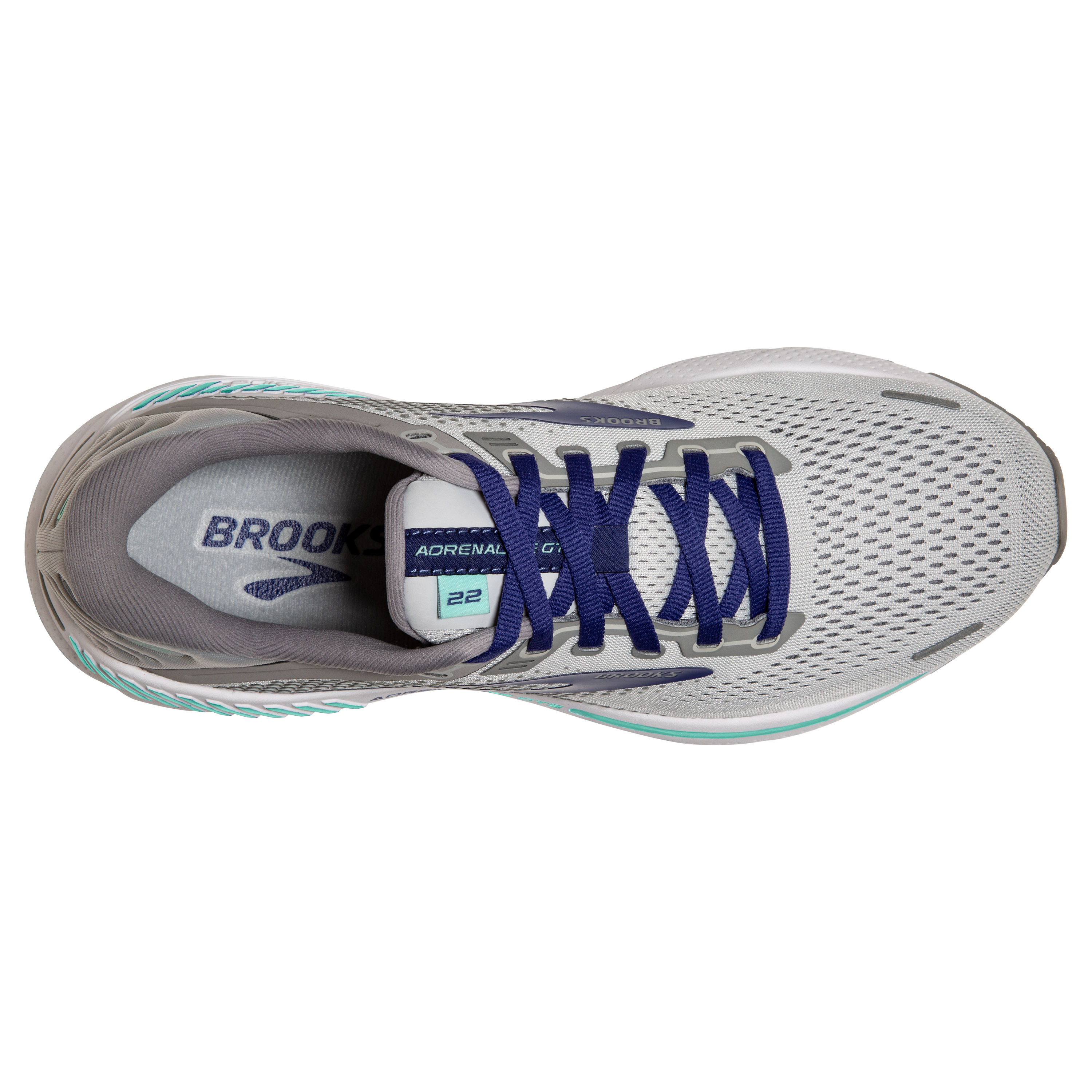 Brooks Adrenaline GTS 22 "Grey/Purple/Mint" Women's Running Shoe - GREY/PURPLE/MINT Thumbnail View 5