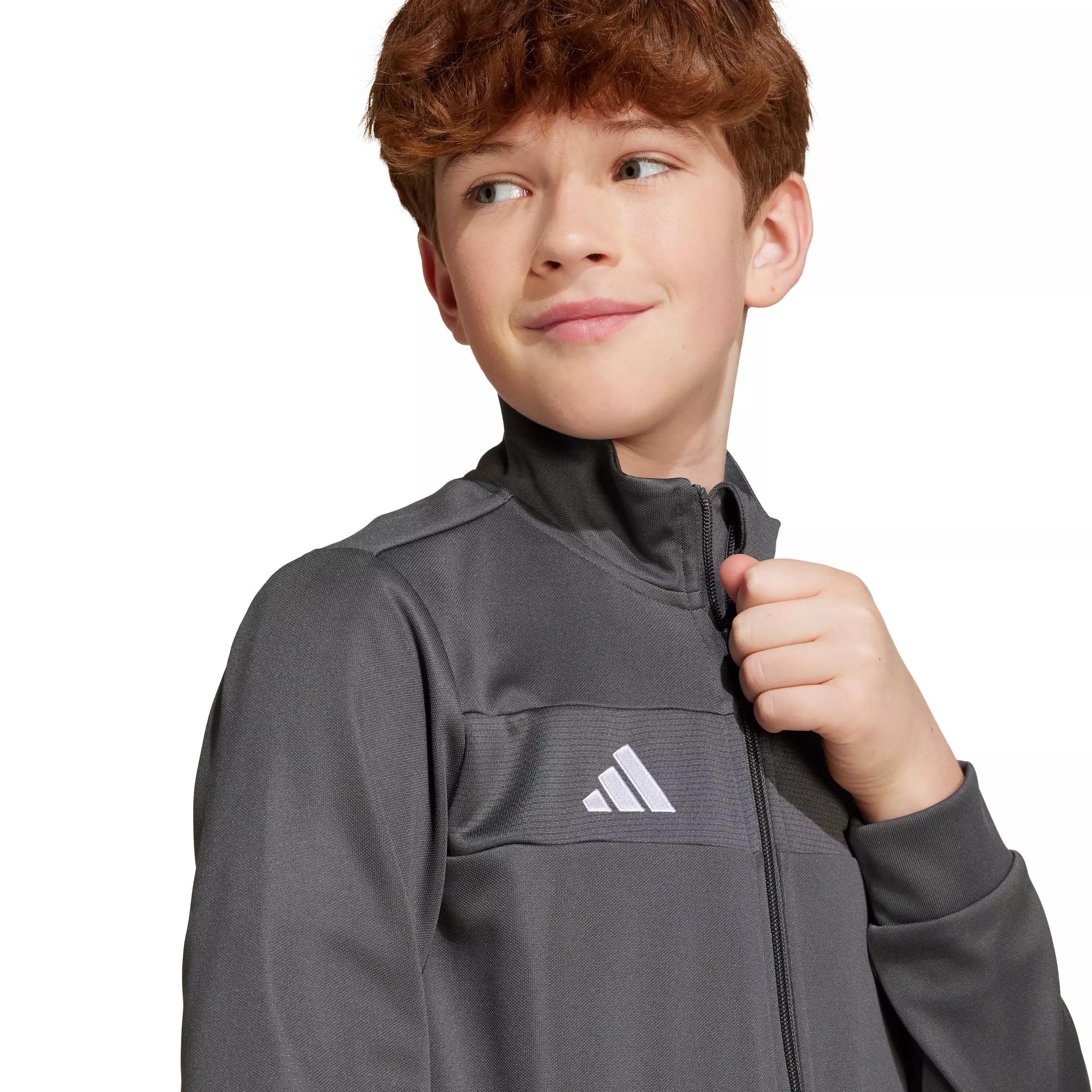 adidas Big Kids' Tiro 25 Essentials Soccer Training Jacket -Grey - GREY