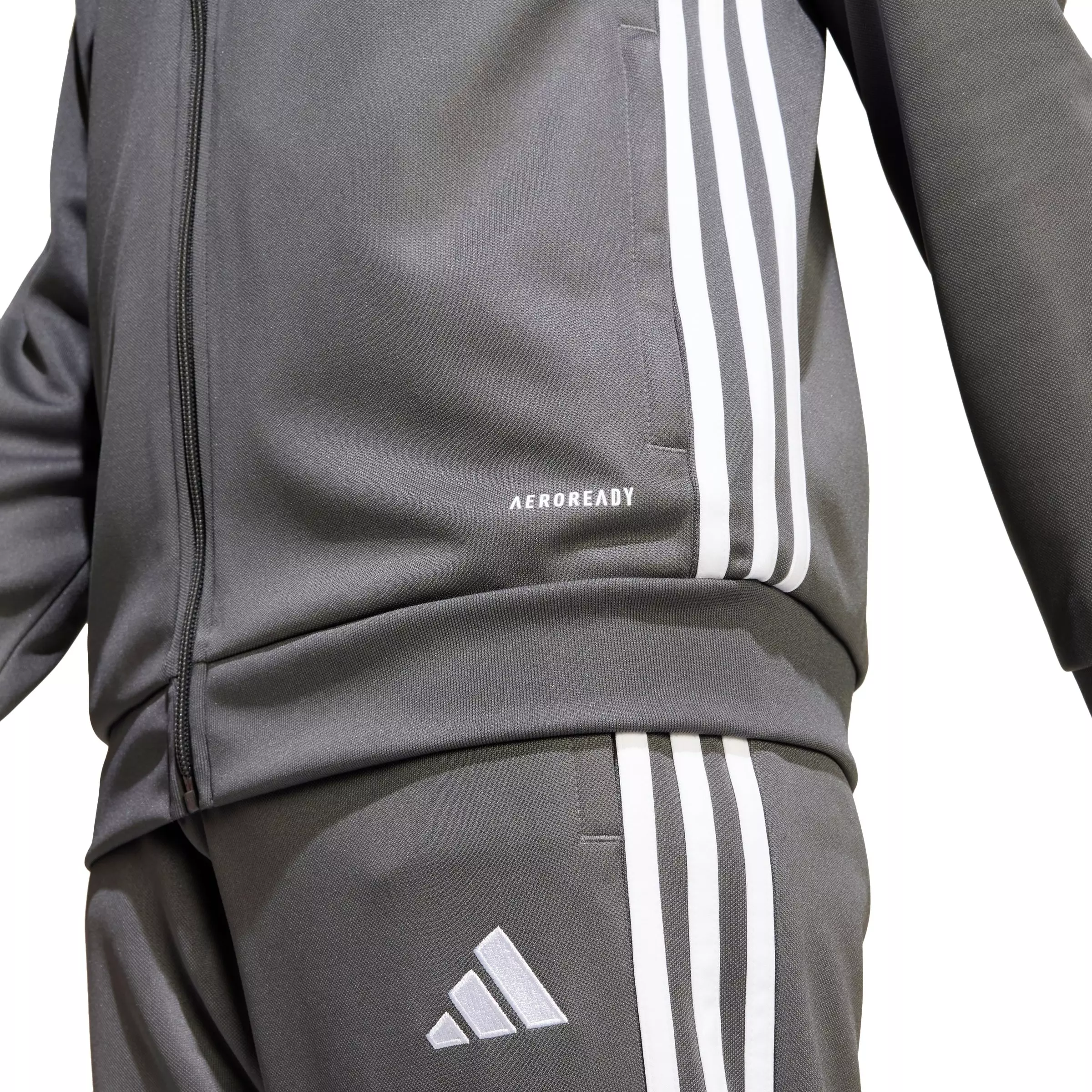 adidas Big Kids' Tiro 25 Essentials Soccer Training Jacket -Grey - GREY