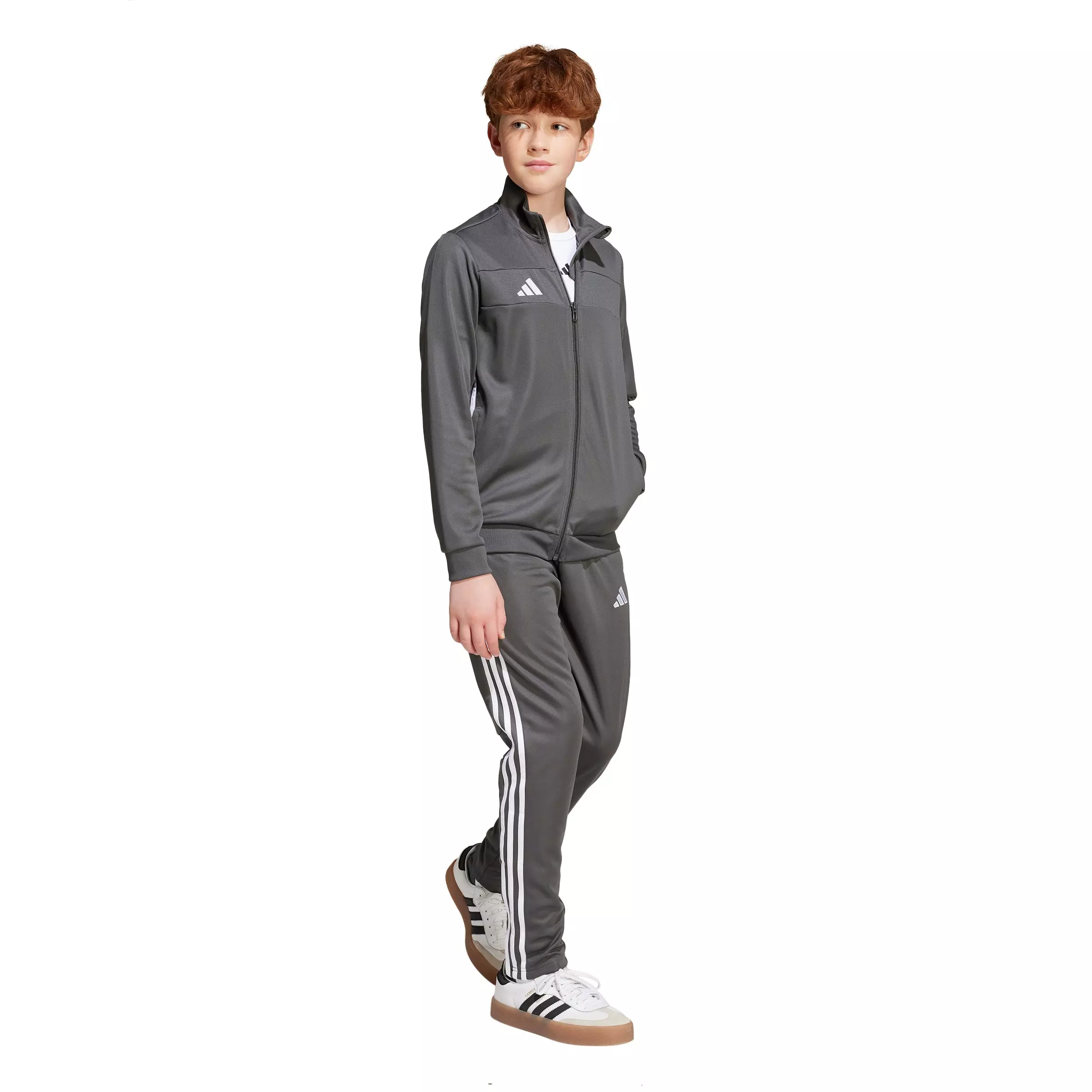 adidas Big Kids' Tiro 25 Essentials Soccer Training Jacket - Grey - GREY