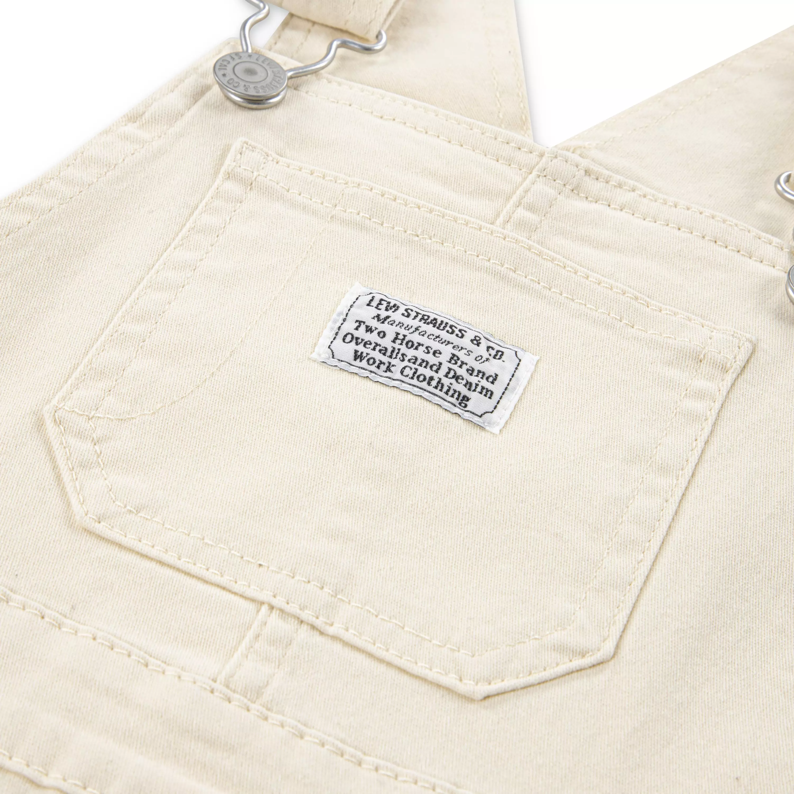 Levi's Twill Toddler Boys' Beige Denim Overalls - BEIGE