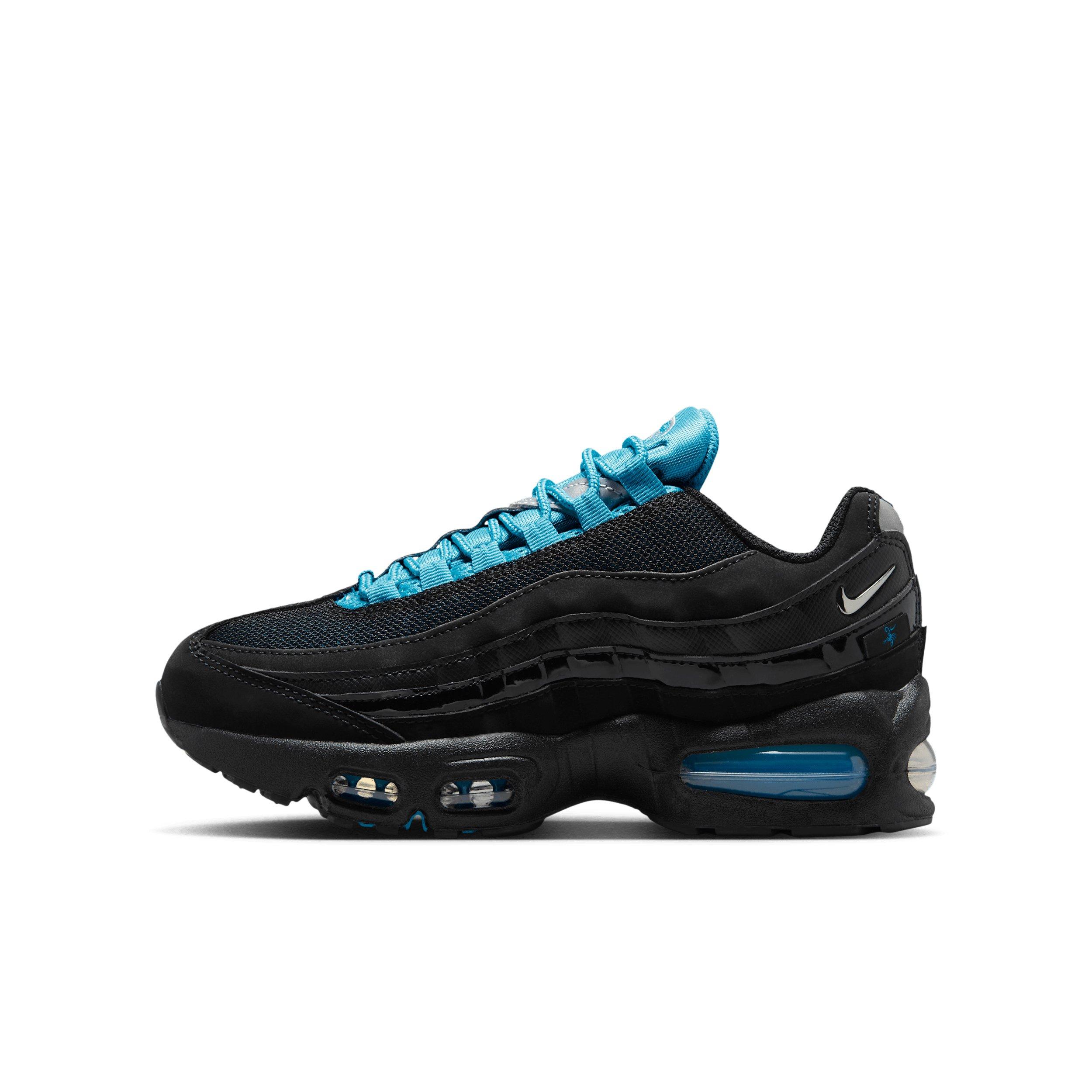 Nike Air Max 95 Big Bubble SE "Black/Gamma Blue/Metallic Silver/Chrome" Grade School Boys' Shoe - BLACK/BLUE/SILVER/CHROME