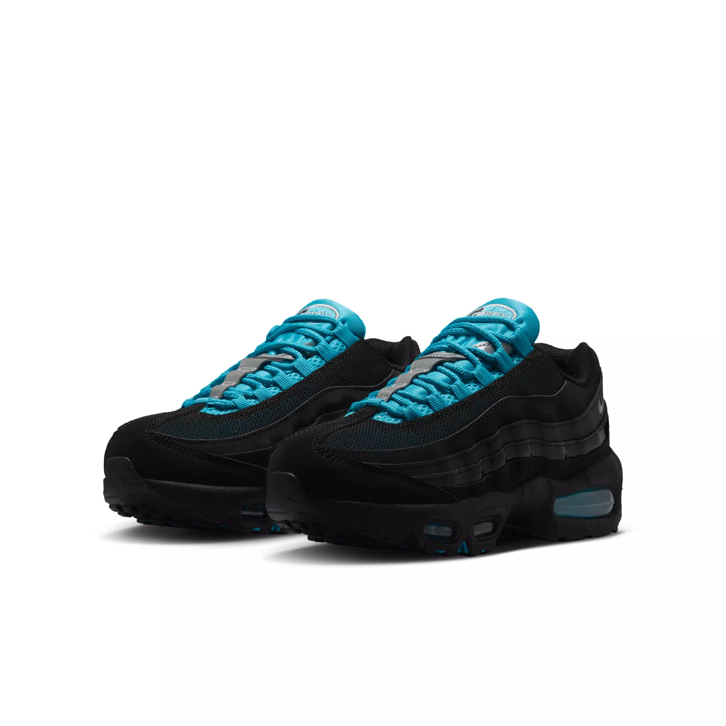 Nike Air Max 95 Big Bubble SE "Black/Gamma Blue/Metallic Silver/Chrome" Grade School Boys' Shoe - BLACK/BLUE/SILVER/CHROME