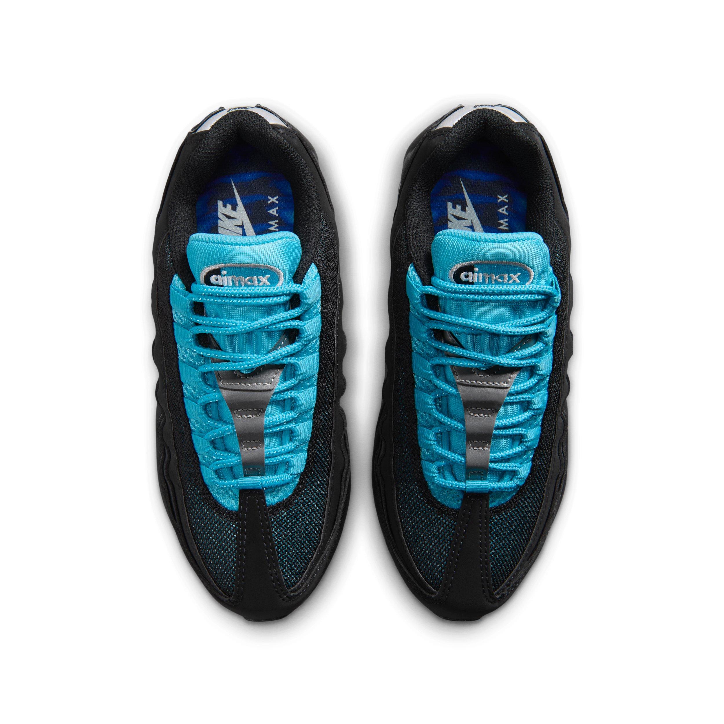 Nike Air Max 95 Big Bubble SE "Black/Gamma Blue/Metallic Silver/Chrome" Grade School Boys' Shoe - BLACK/BLUE/SILVER/CHROME