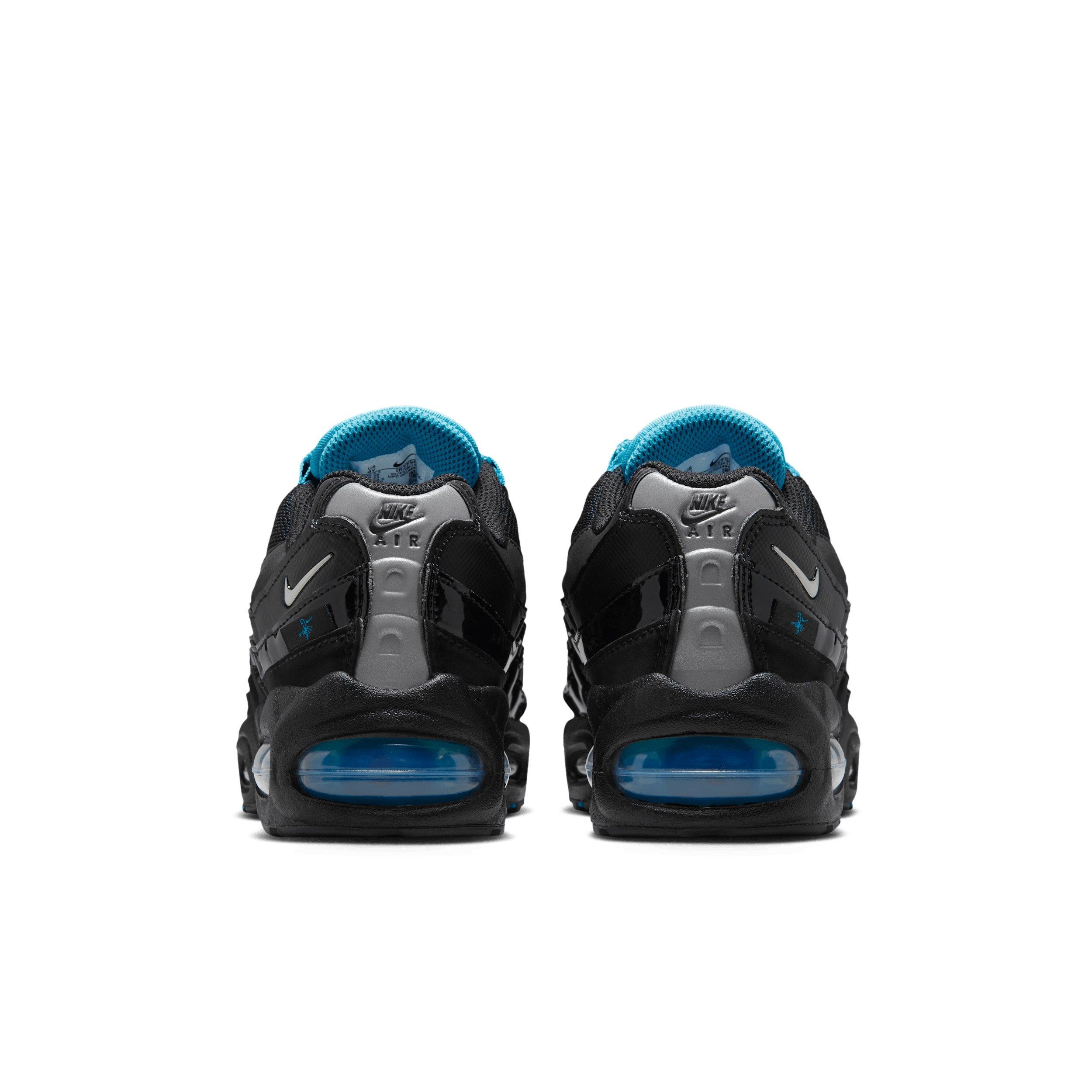 Nike Air Max 95 Big Bubble SE "Black/Gamma Blue/Metallic Silver/Chrome" Grade School Boys' Shoe - BLACK/BLUE/SILVER/CHROME